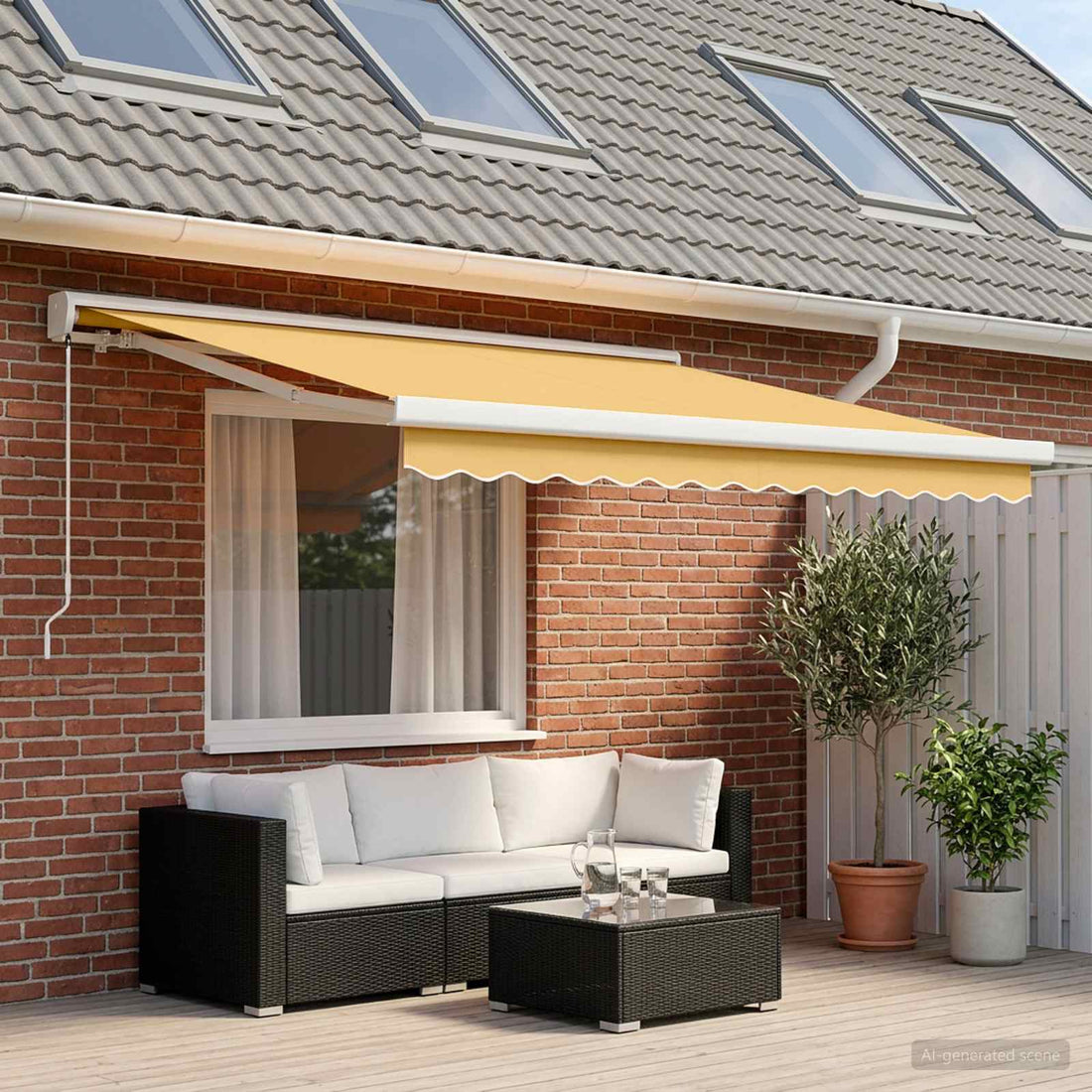 vidaXL Toldo retráctil Arena 500 x 300 cm Lona y Aluminio