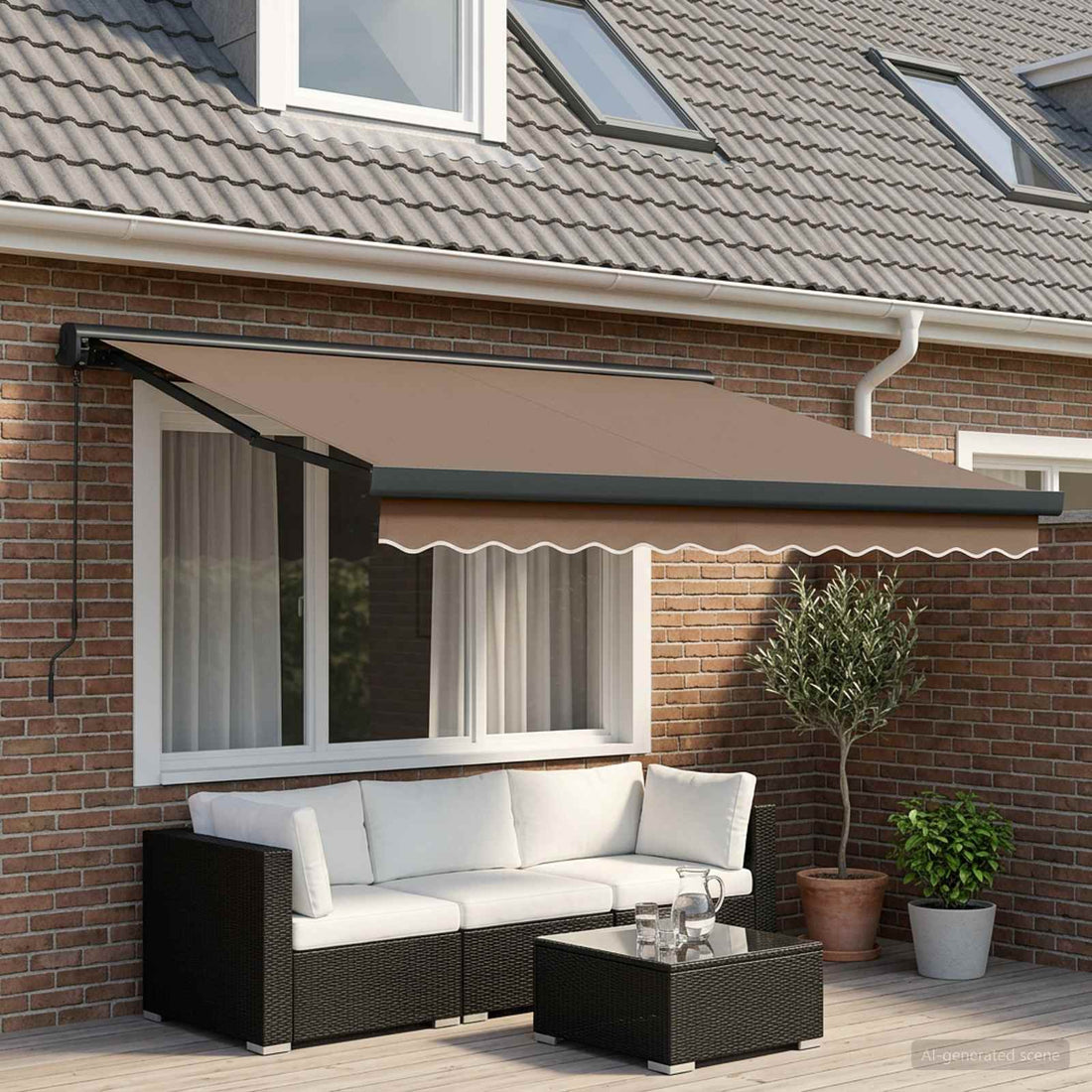 vidaXL Toldo retráctil Gris topo 500 x 300 cm Tela y Metal