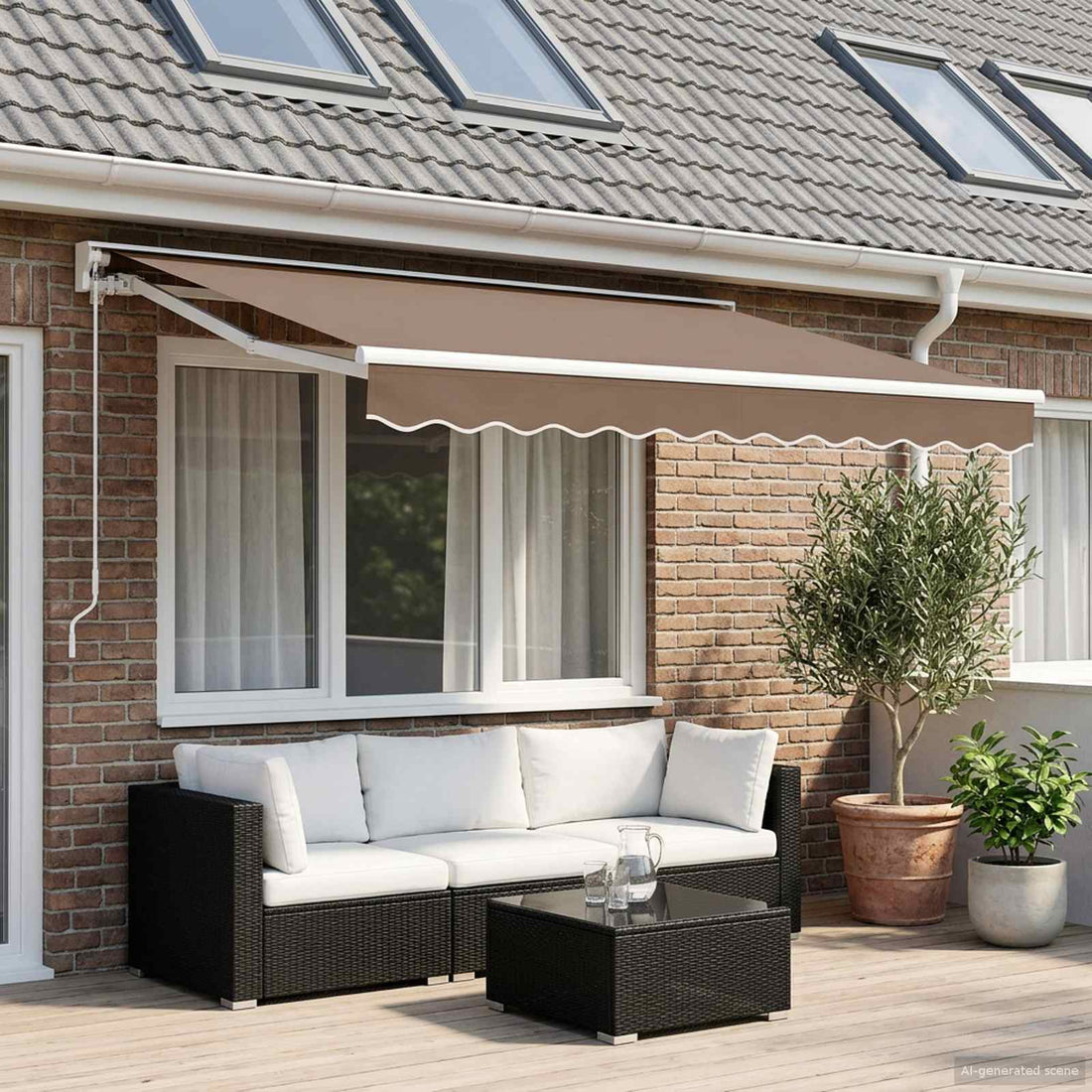 vidaXL Toldo retráctil manual Topo 5 x 3 m Poliéster y Aluminio