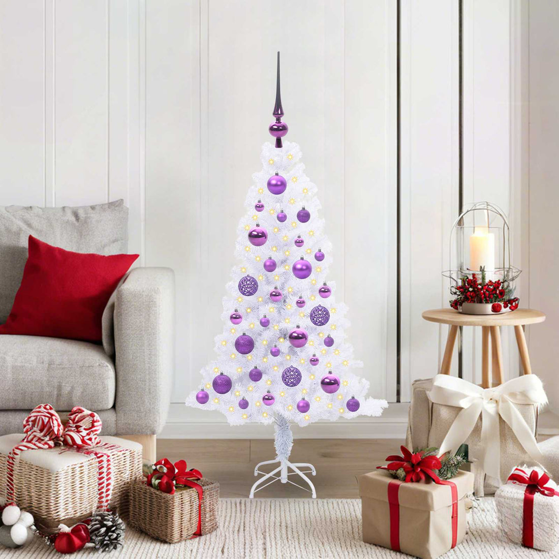 vidaXL Árbol de Navidad artificial con 150 LED 120 cm PVC y Acero