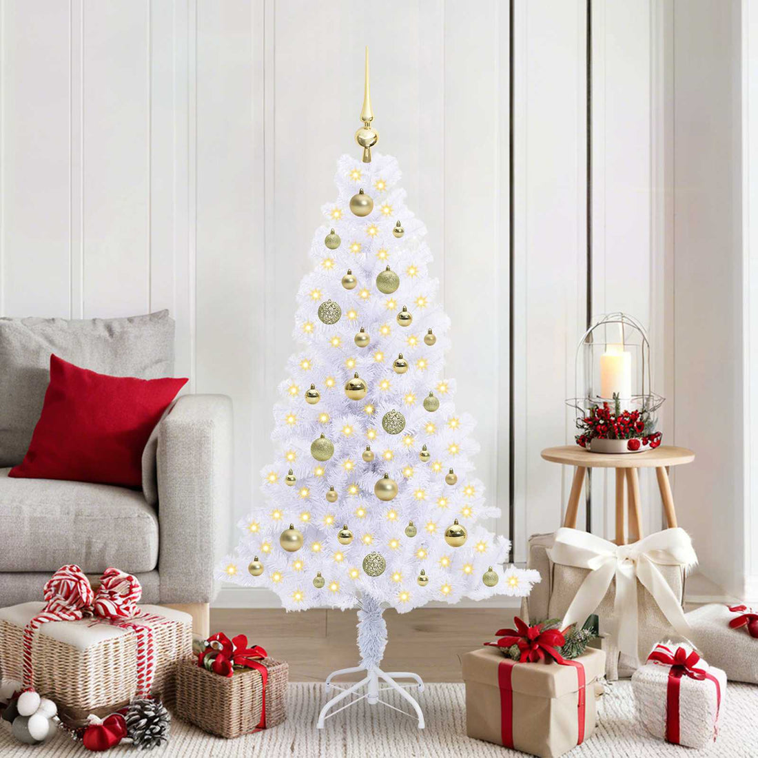 vidaXL Árbol de Navidad artificial con 150 LED 150 cm PVC y Acero