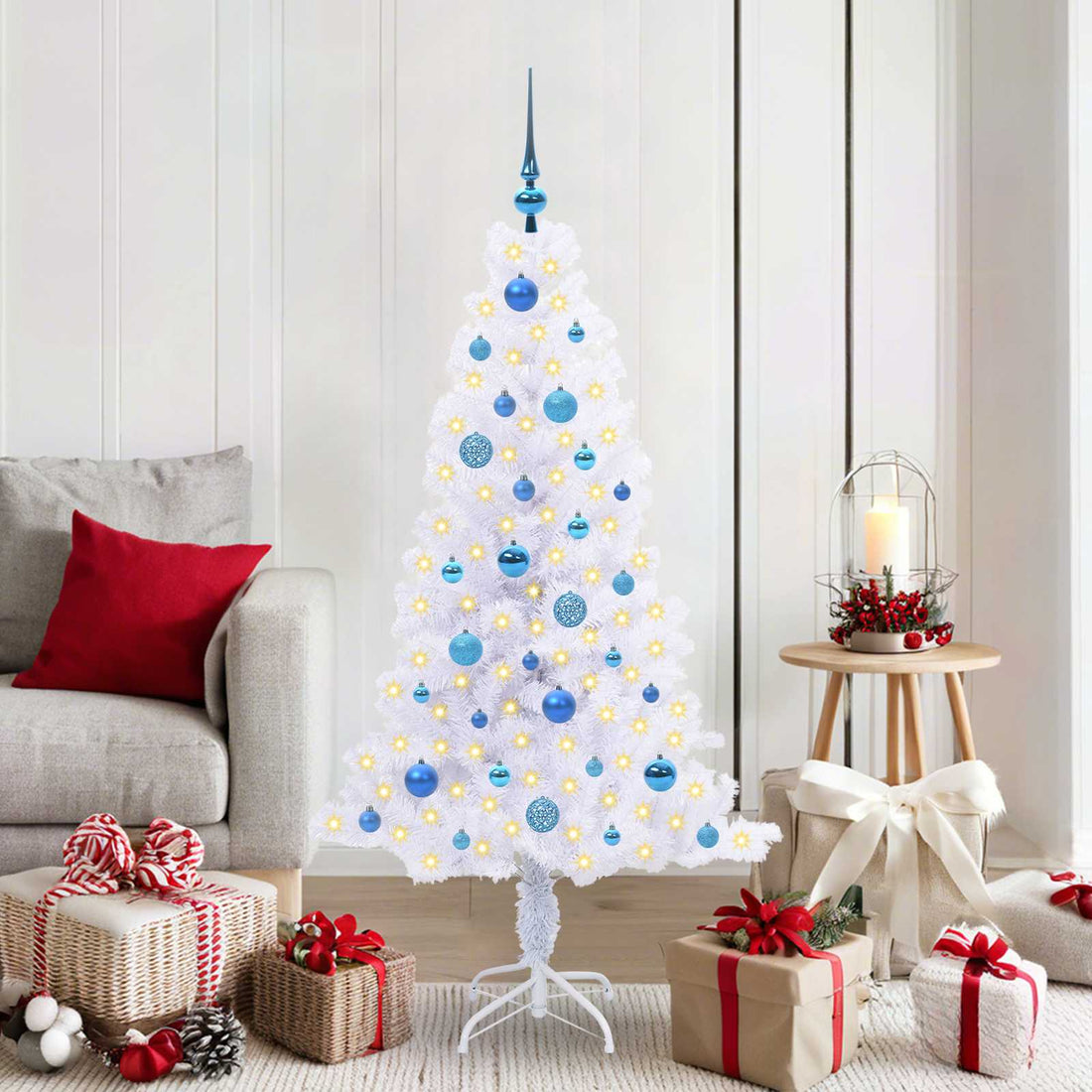 vidaXL Árbol de Navidad artificial con 150 LED 150 cm PVC y Acero
