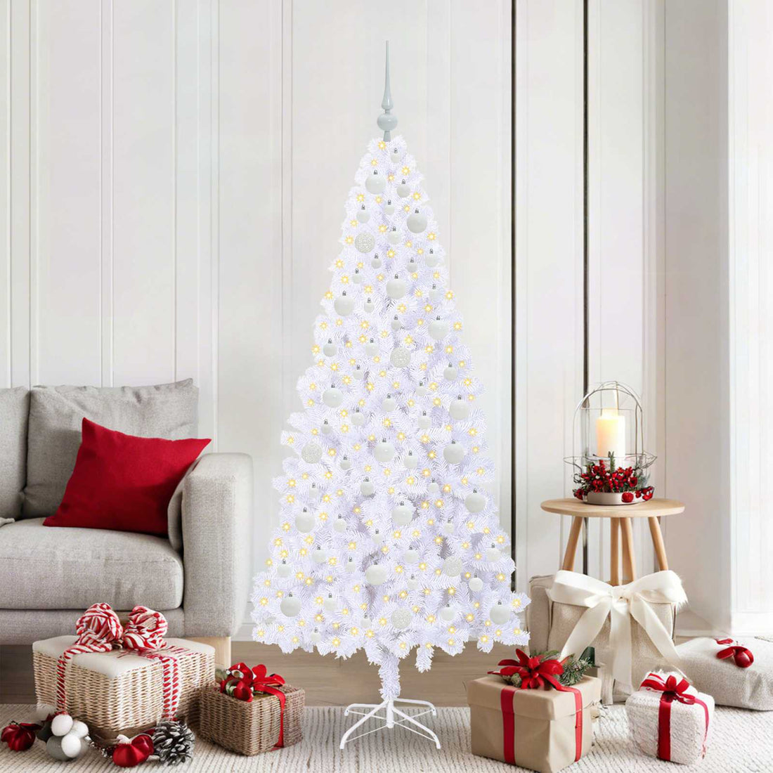 vidaXL Árbol de Navidad artificial con 300 LED 180 cm PVC y Acero