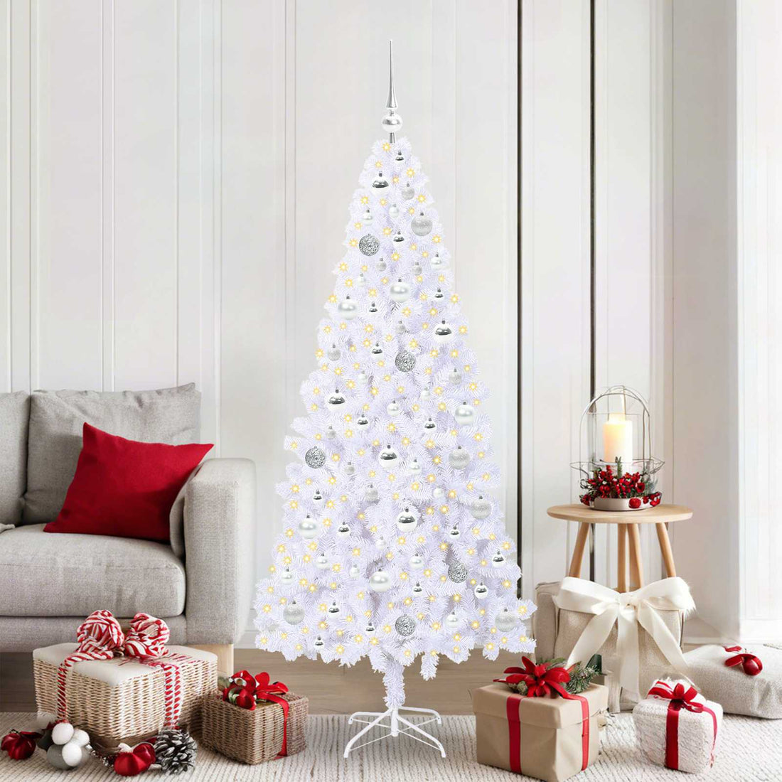 vidaXL Árbol de Navidad artificial con 300 LED 180 cm PVC y Acero