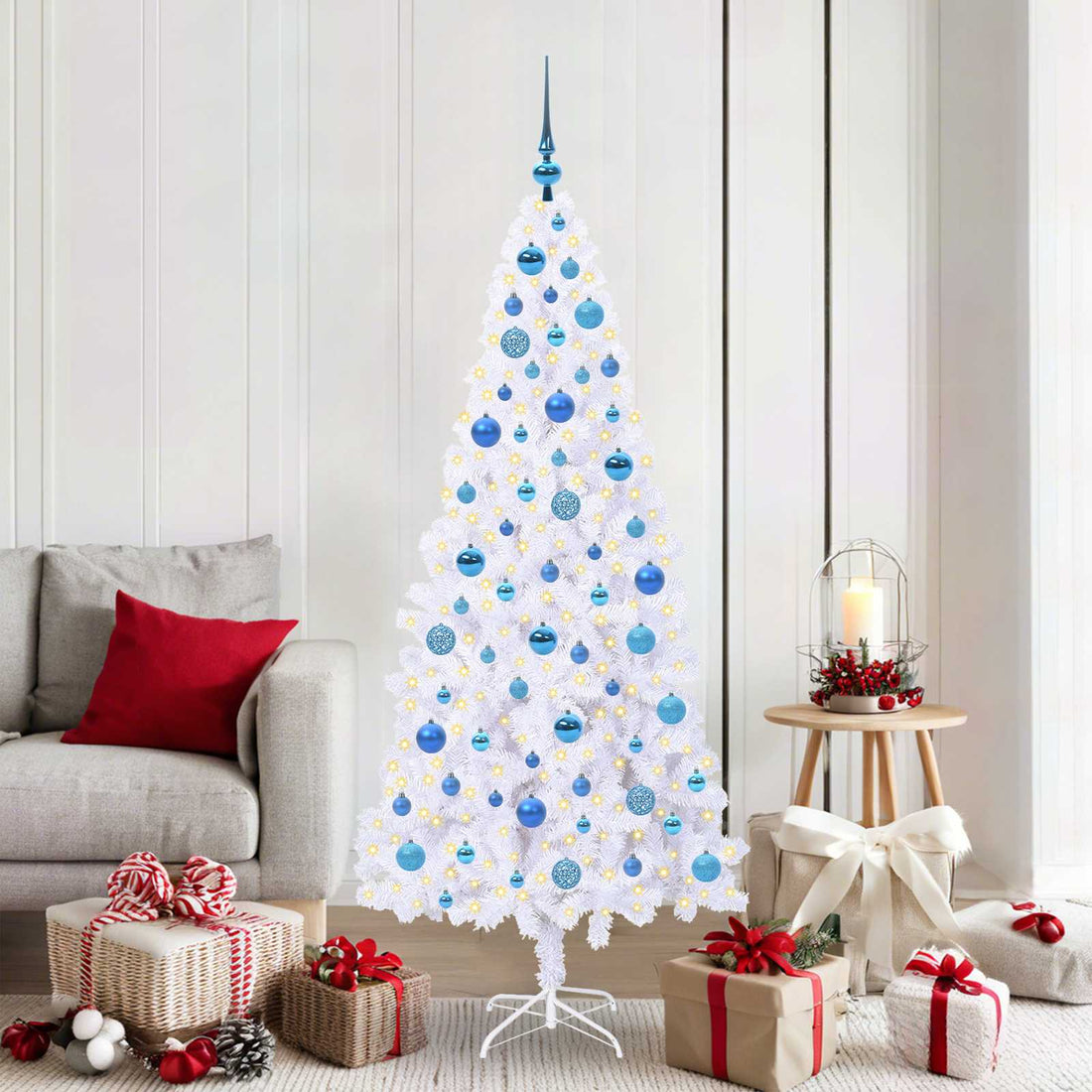 vidaXL Árbol de Navidad artificial con 300 LED 180 cm PVC y Acero