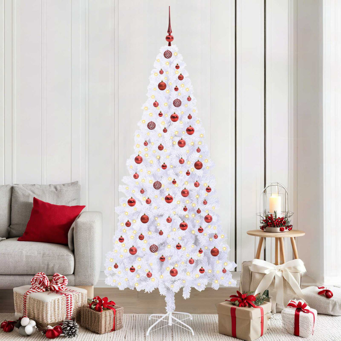 vidaXL Árbol de Navidad artificial con 300 LED 210 cm PVC y Acero