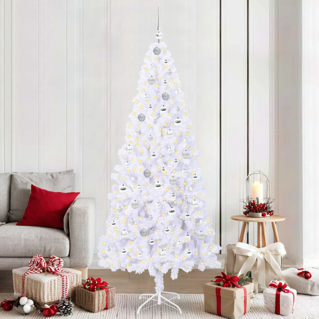 vidaXL Árbol de Navidad artificial con 300 LED 210 cm PVC y Acero