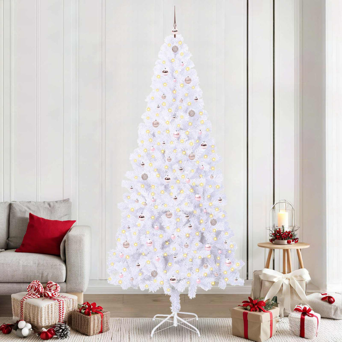 vidaXL Árbol de Navidad artificial con 300 LED 240 cm PVC y Acero