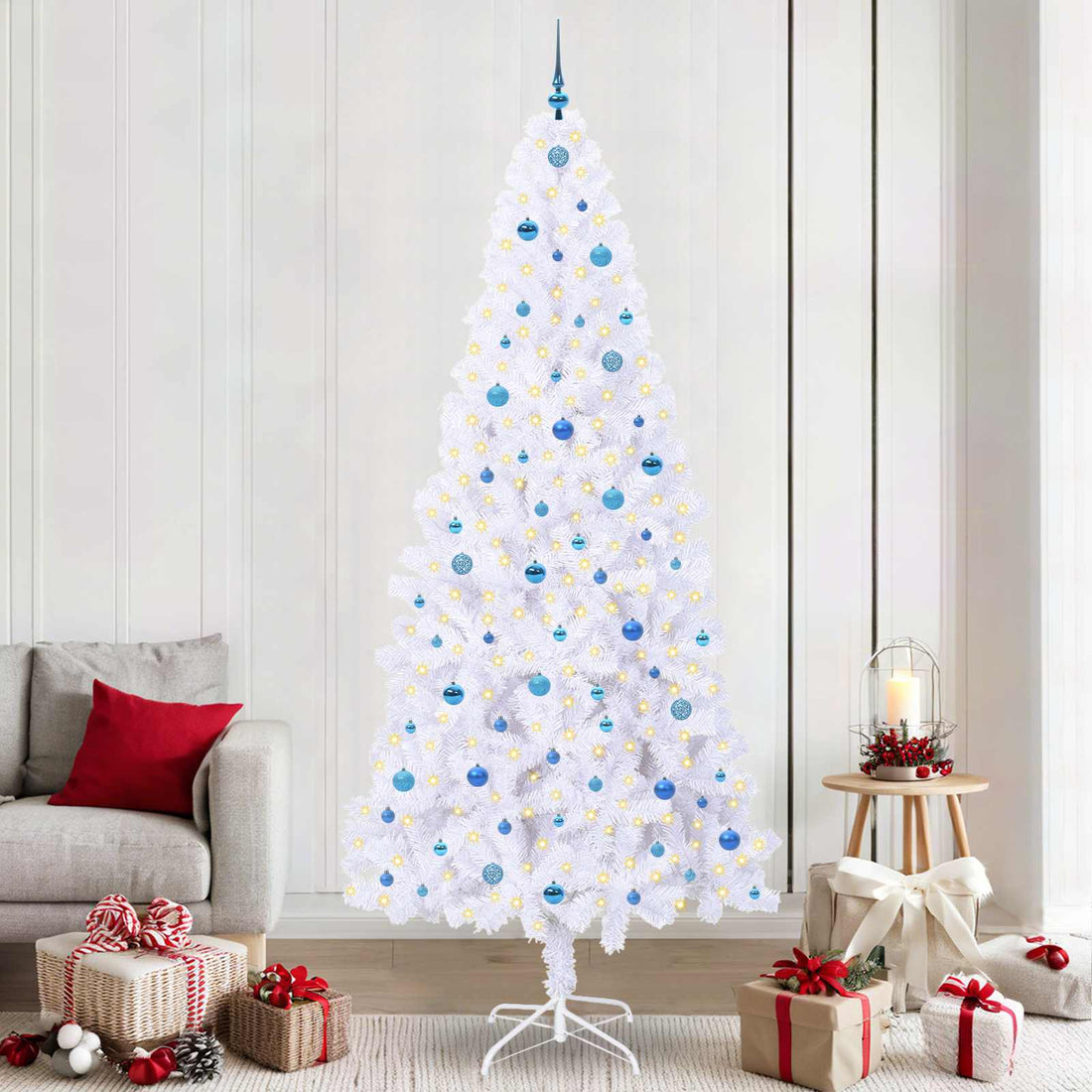 vidaXL Árbol de Navidad artificial con 300 LED 240 cm PVC y Acero