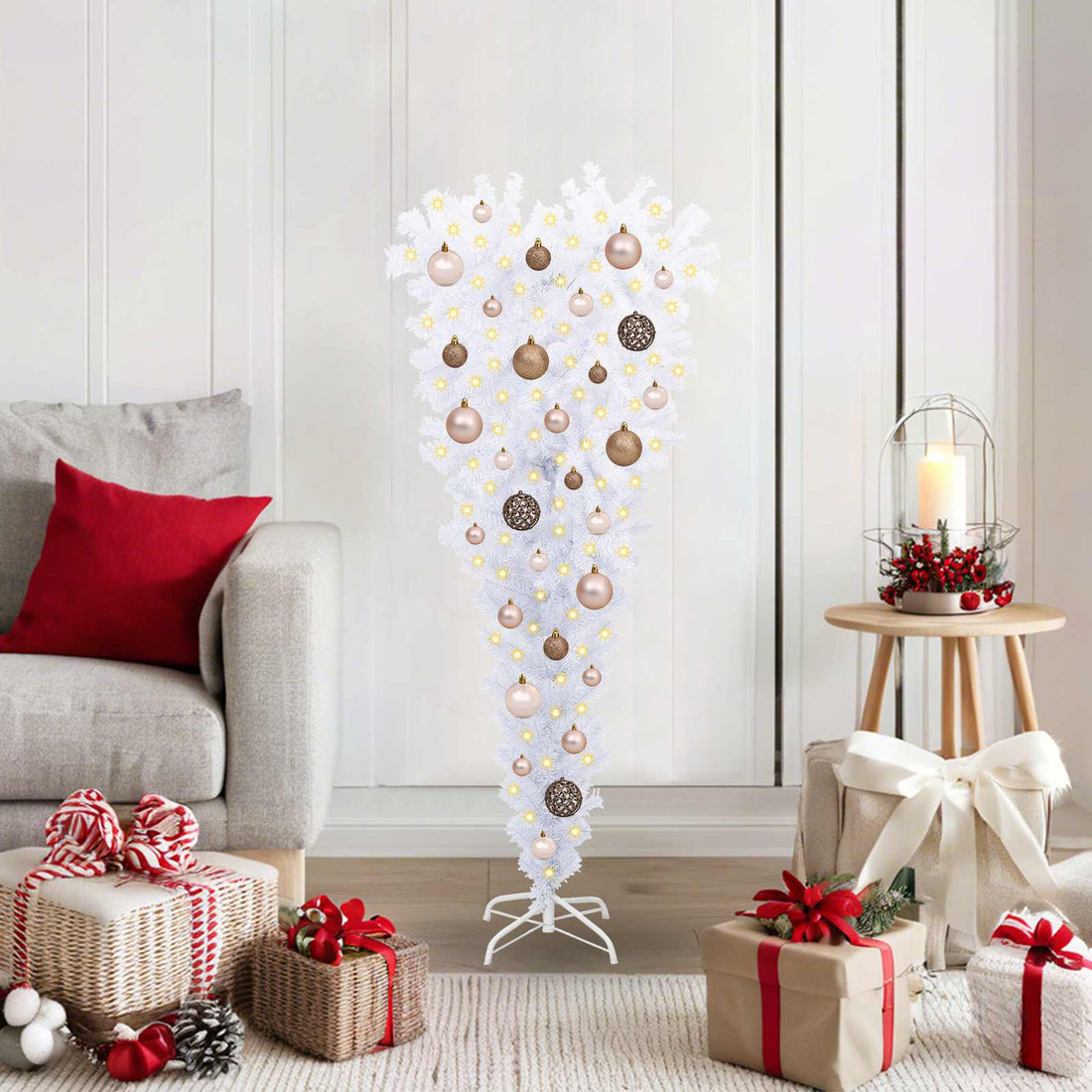 vidaXL Árbol de Navidad artificial con 150 LED 120 cm PVC y Acero