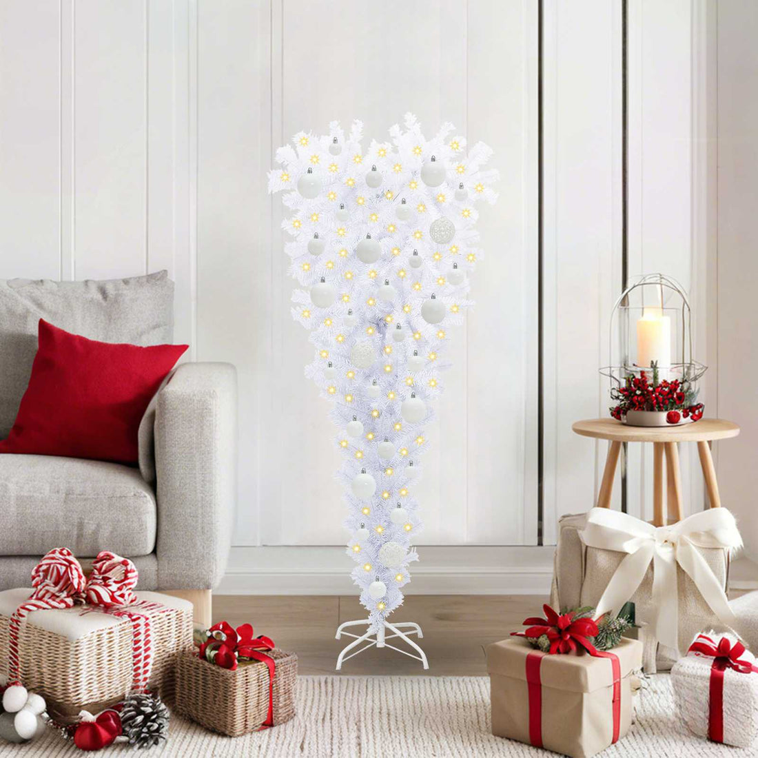 vidaXL Árbol de Navidad artificial con 150 LED 120 cm PVC y Acero