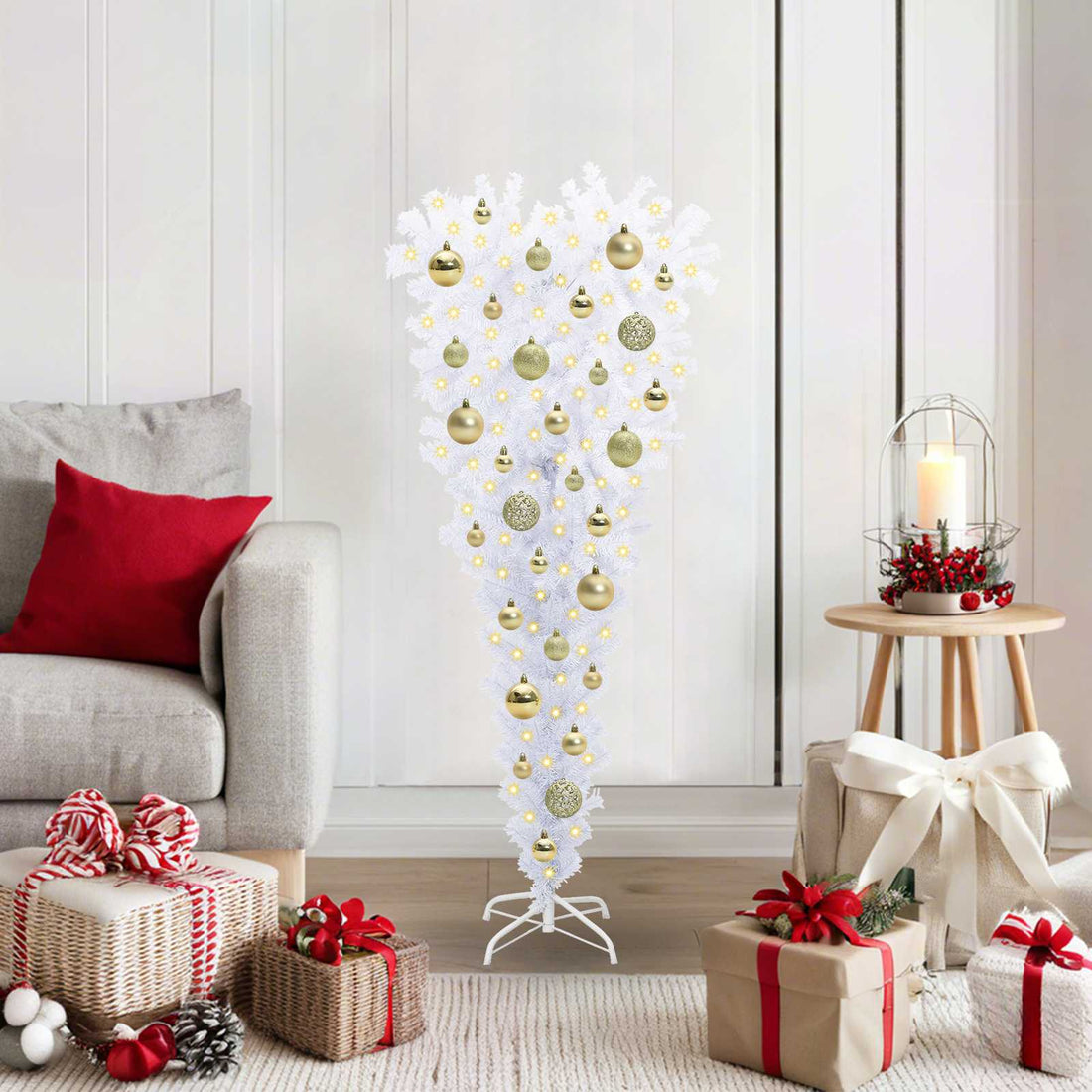 vidaXL Árbol de Navidad artificial con 150 LED 120 cm PVC y Acero