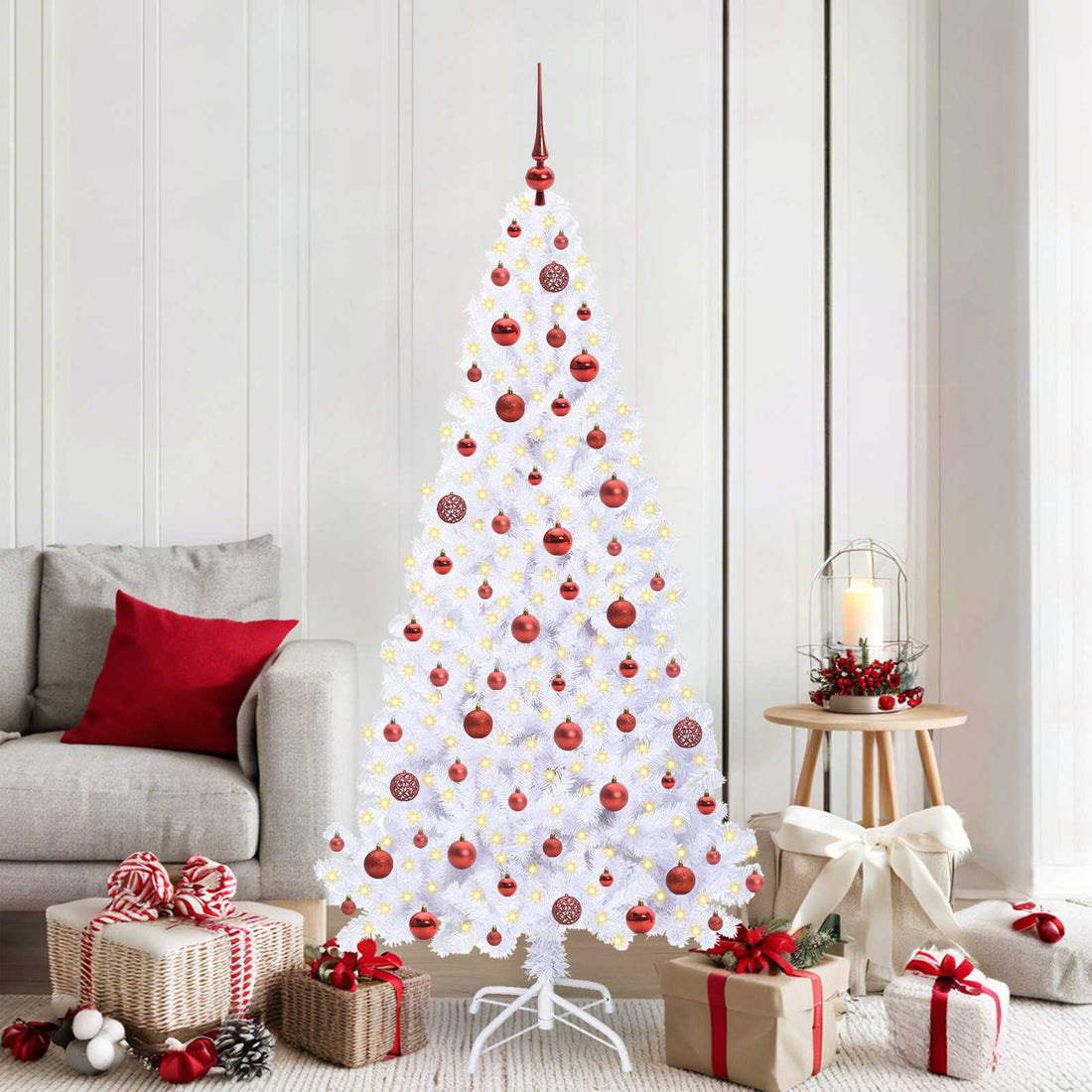vidaXL Árbol de Navidad artificial con 300 LED 180 cm PVC y Acero