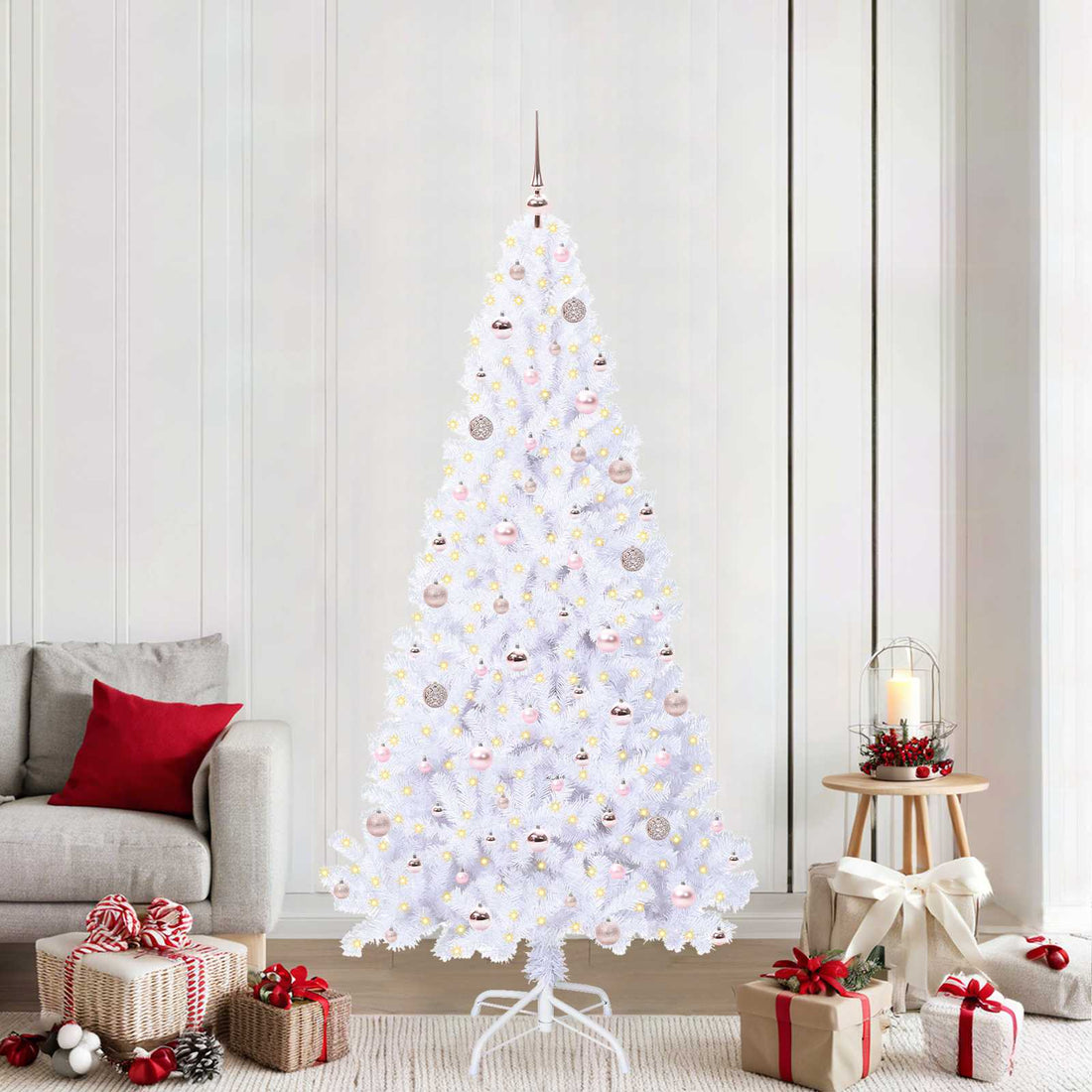 vidaXL Árbol de Navidad artificial con 300 LED 210 cm PVC y Acero