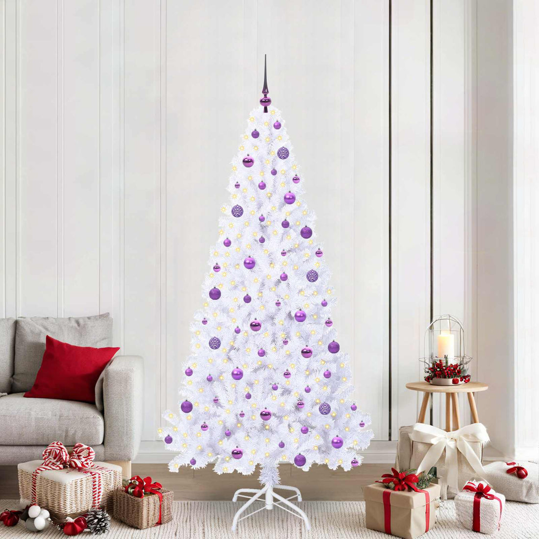 vidaXL Árbol de Navidad artificial con 300 LED 210 cm PVC y Acero
