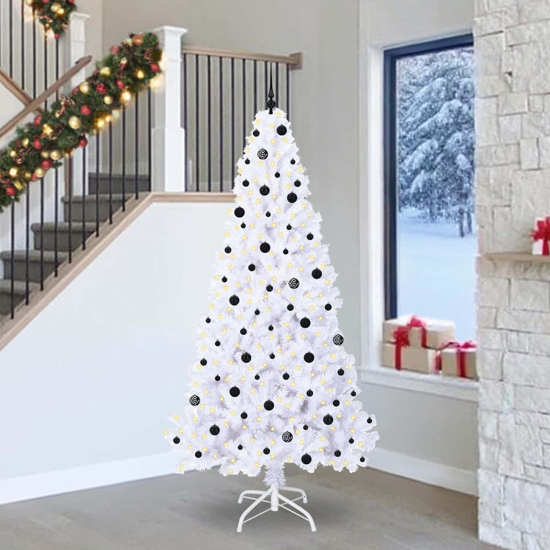 vidaXL Árbol de Navidad artificial con 300 LED 240 cm PVC y Acero