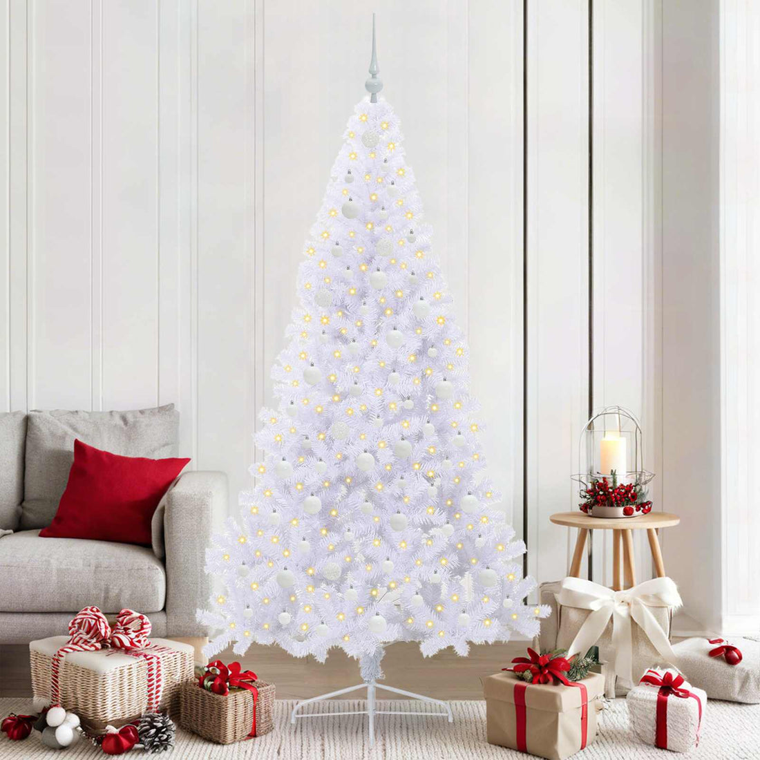 vidaXL Árbol de Navidad artificial con 300 LED 210 cm PVC y Acero