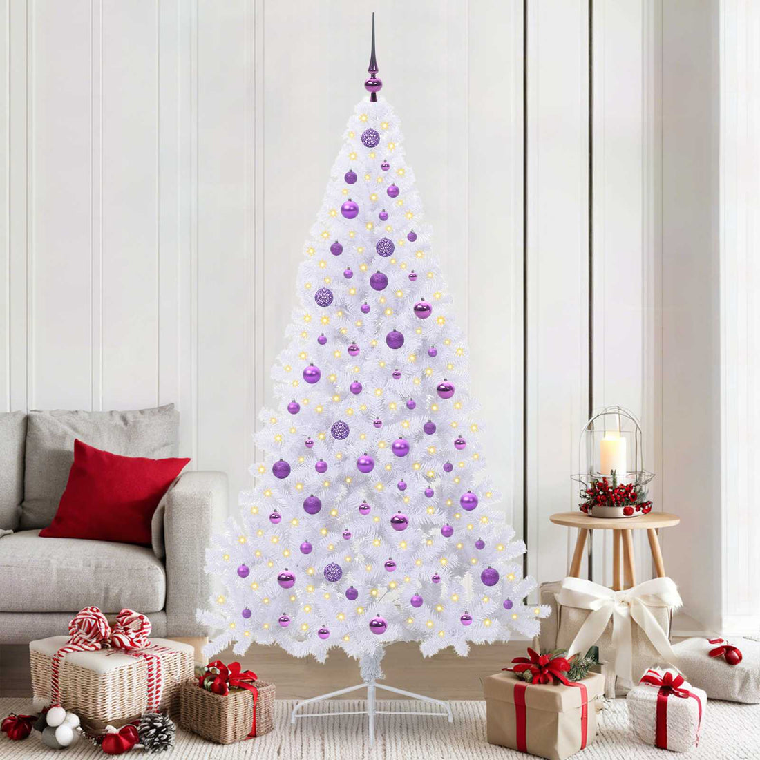 vidaXL Árbol de Navidad artificial con 300 LED 210 cm PVC y Acero
