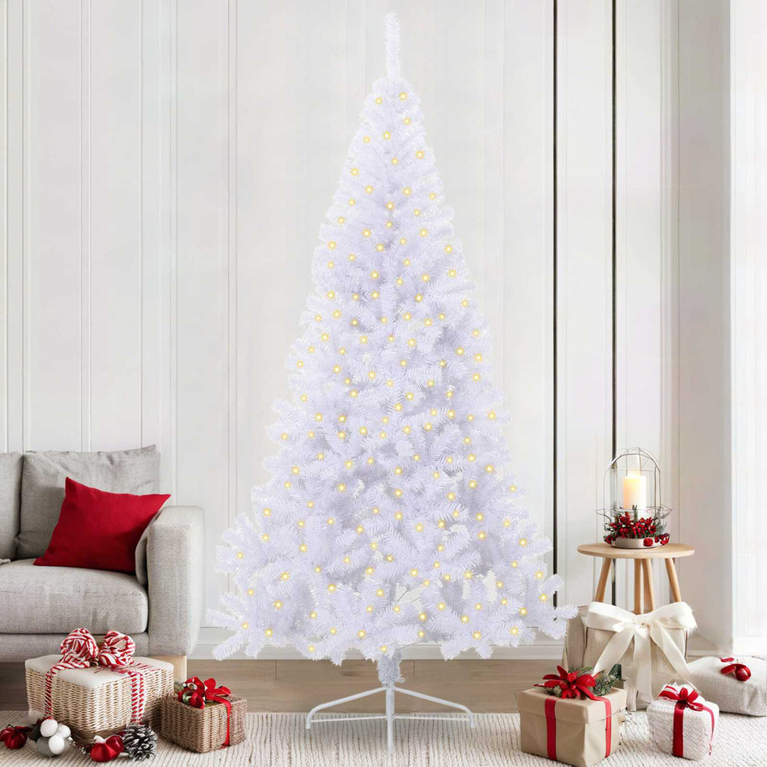 vidaXL Árbol de Navidad artificial con 300 LED 240 cm PVC y Acero