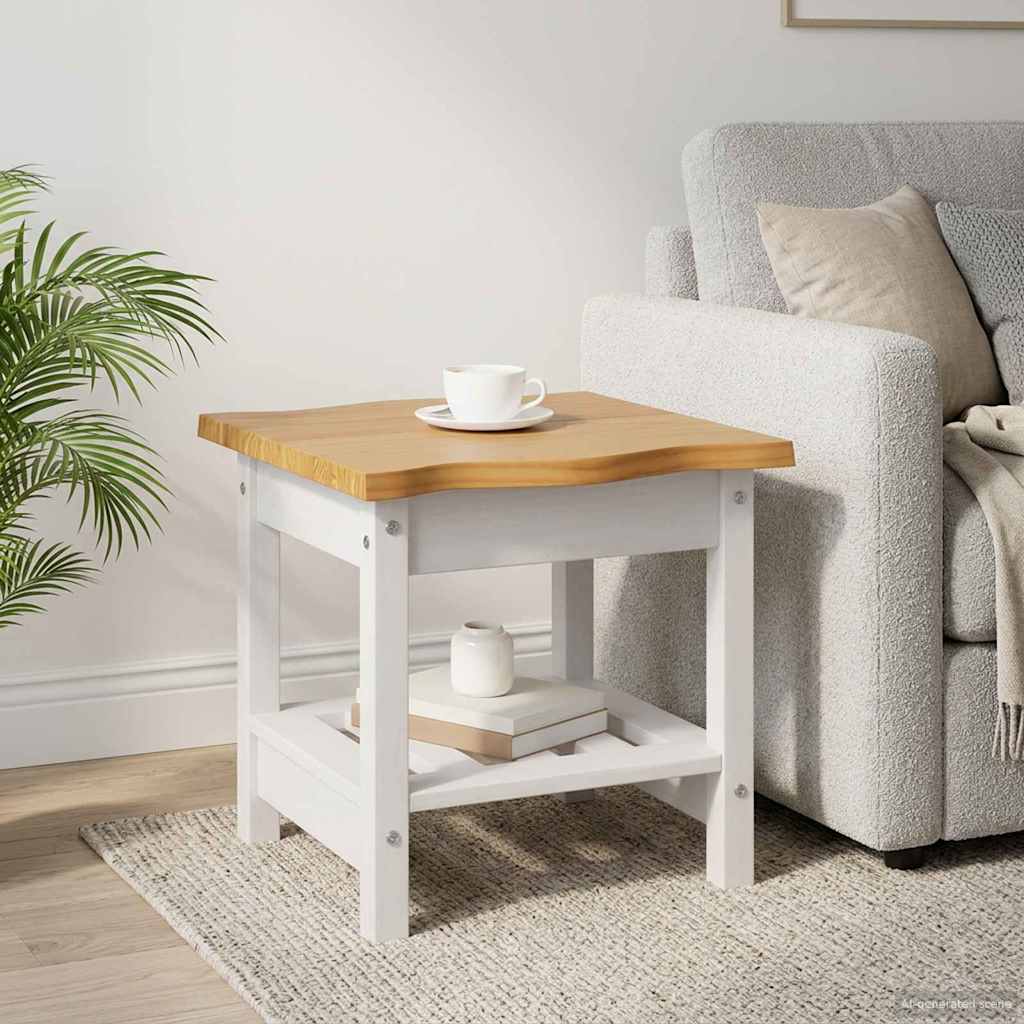 VidaXL Mesa lateral con estante EKAI Blanco 50 x 50 x 45,5 cm