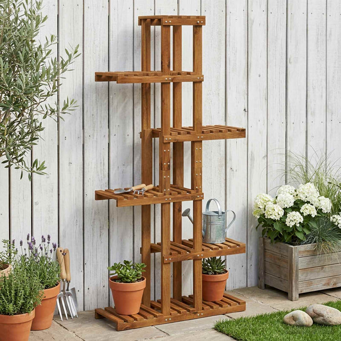 vidaXL Soporte de plantas Natural 68 x 23,5 x 140 cm
