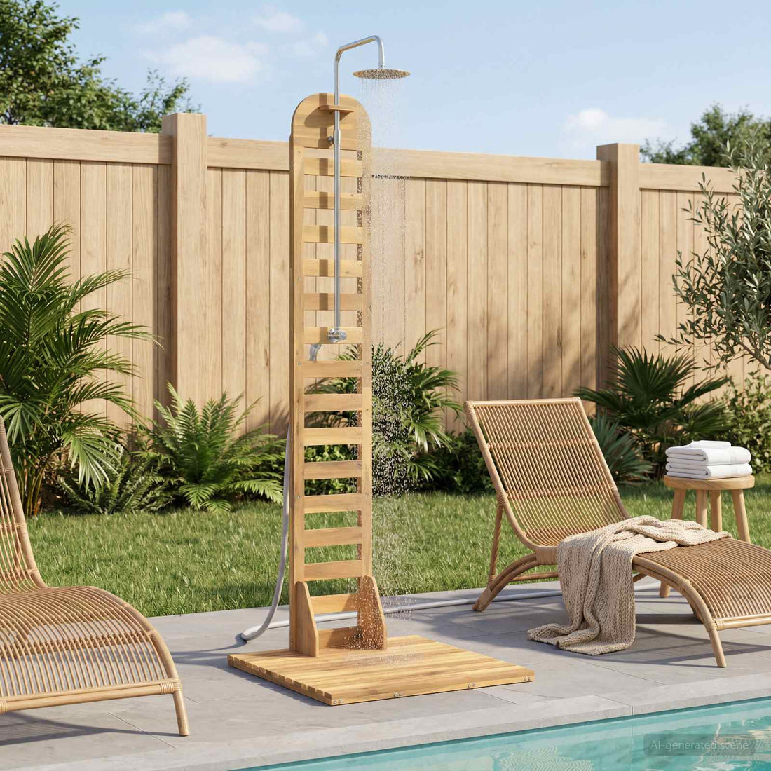 vidaXL Ducha exterior 225 cm Blanco