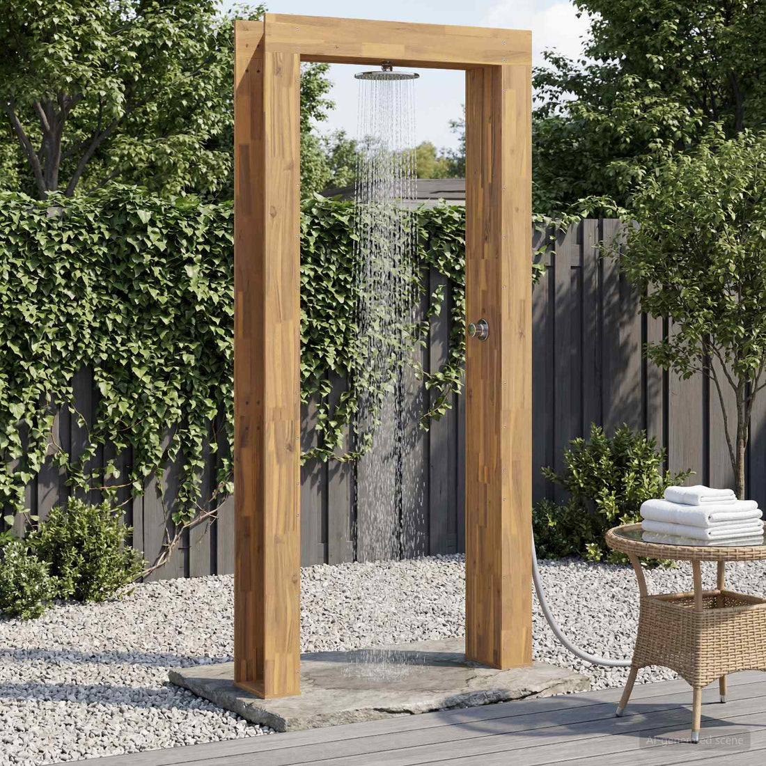 vidaXL Ducha exterior 226 cm Blanco