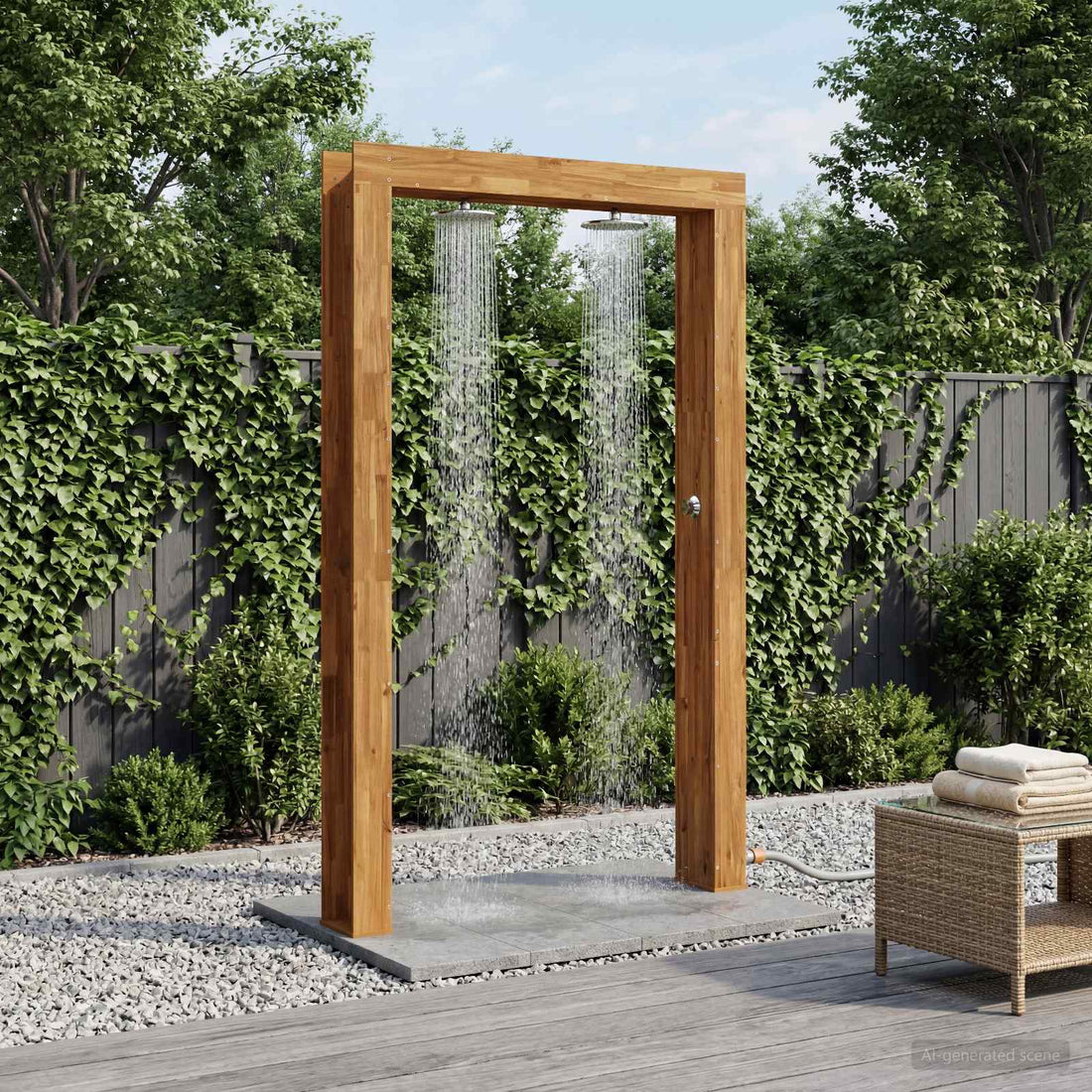 vidaXL Ducha exterior 226 cm Natural