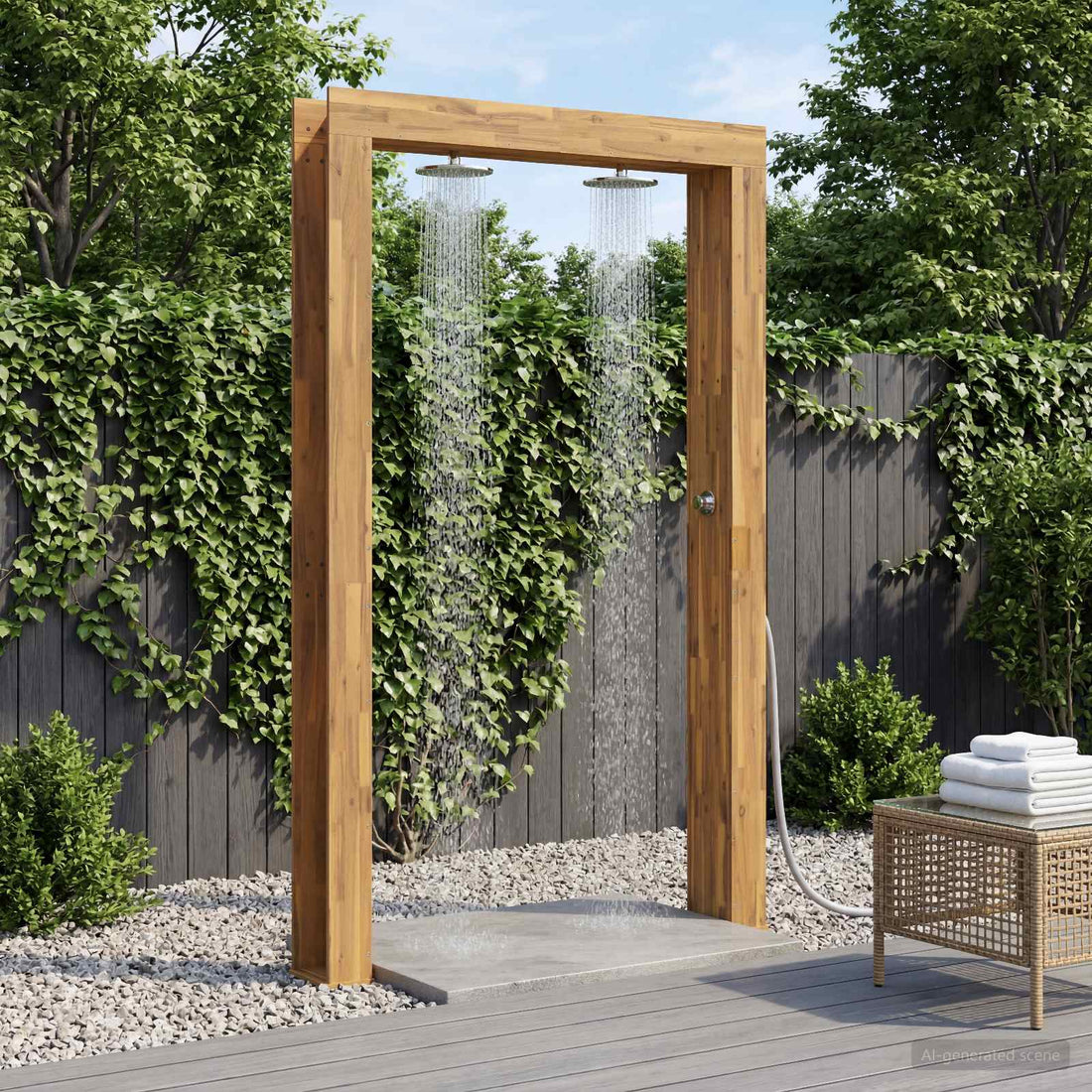vidaXL Ducha exterior 226 cm Blanco