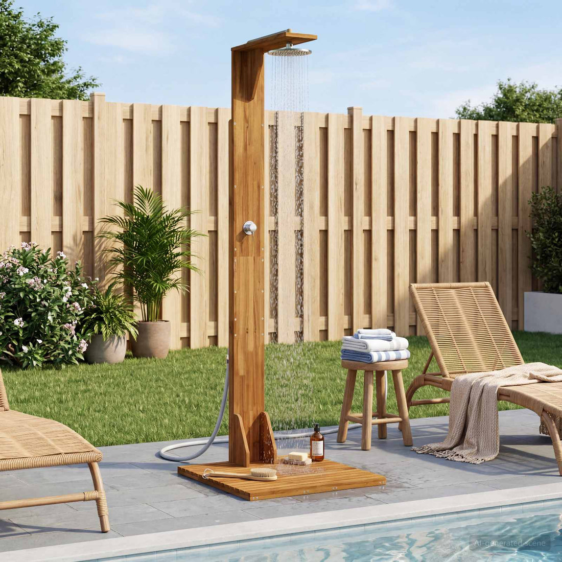 vidaXL Ducha exterior 219 cm Natural