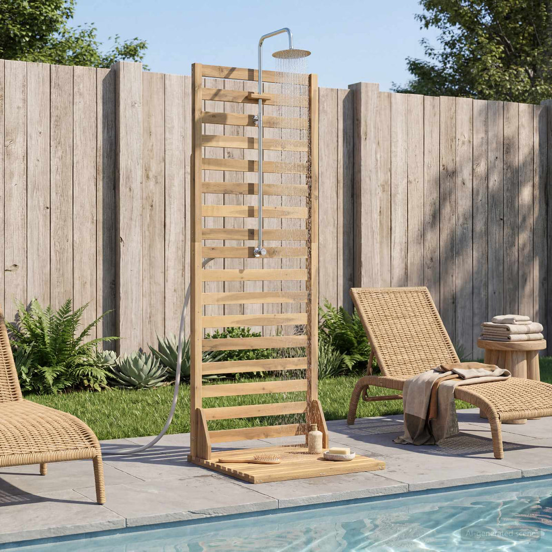 vidaXL Ducha exterior 205,5 cm Blanco