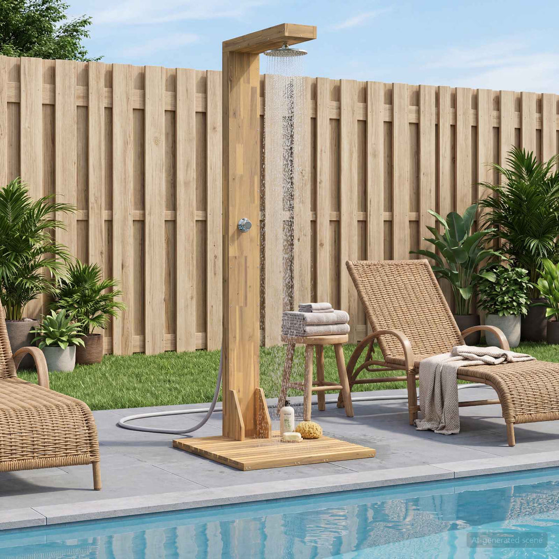vidaXL Ducha exterior 210,5 cm Blanco