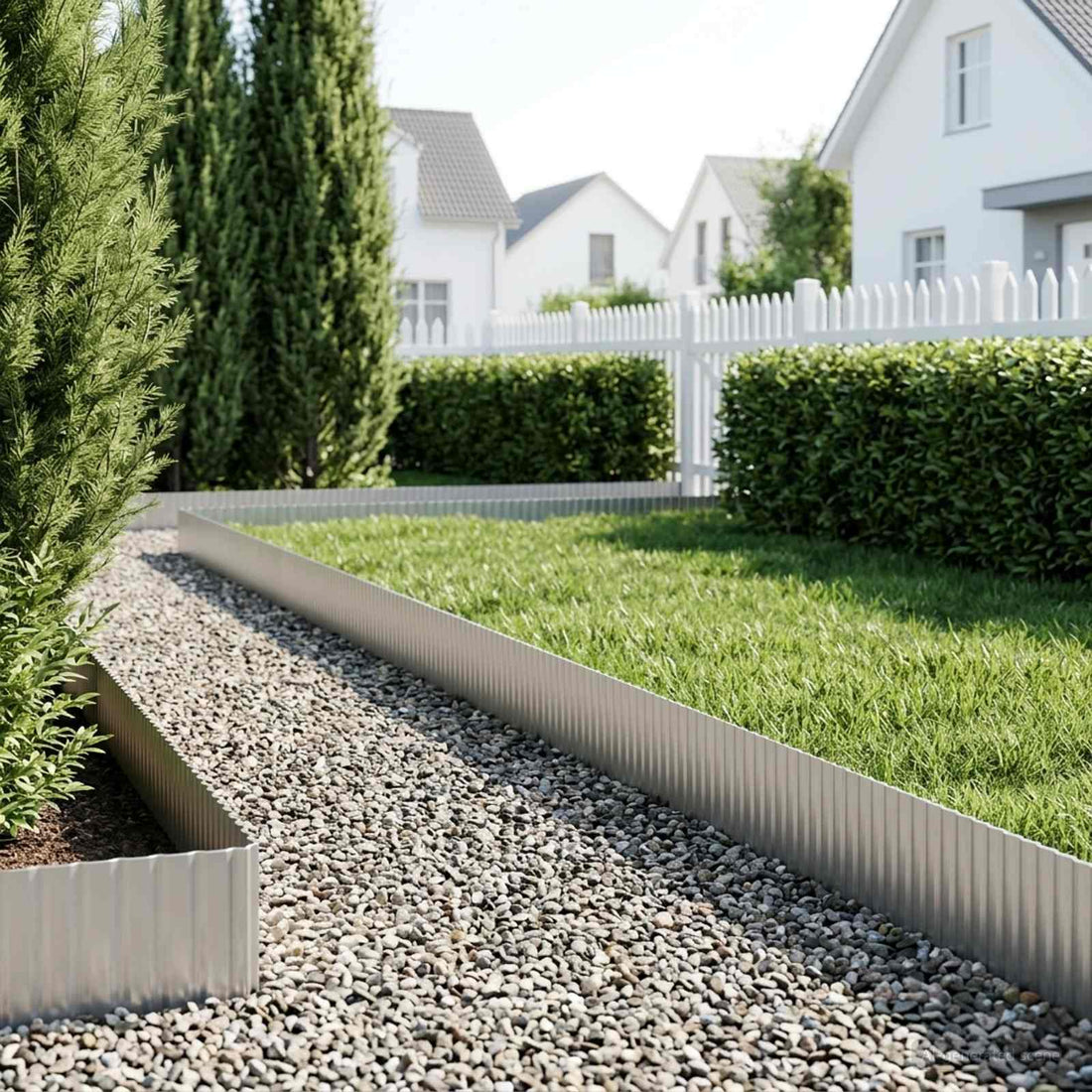 vidaxl Borde de Césped 20 m x 15 cm Acero Galvanizado Plateado