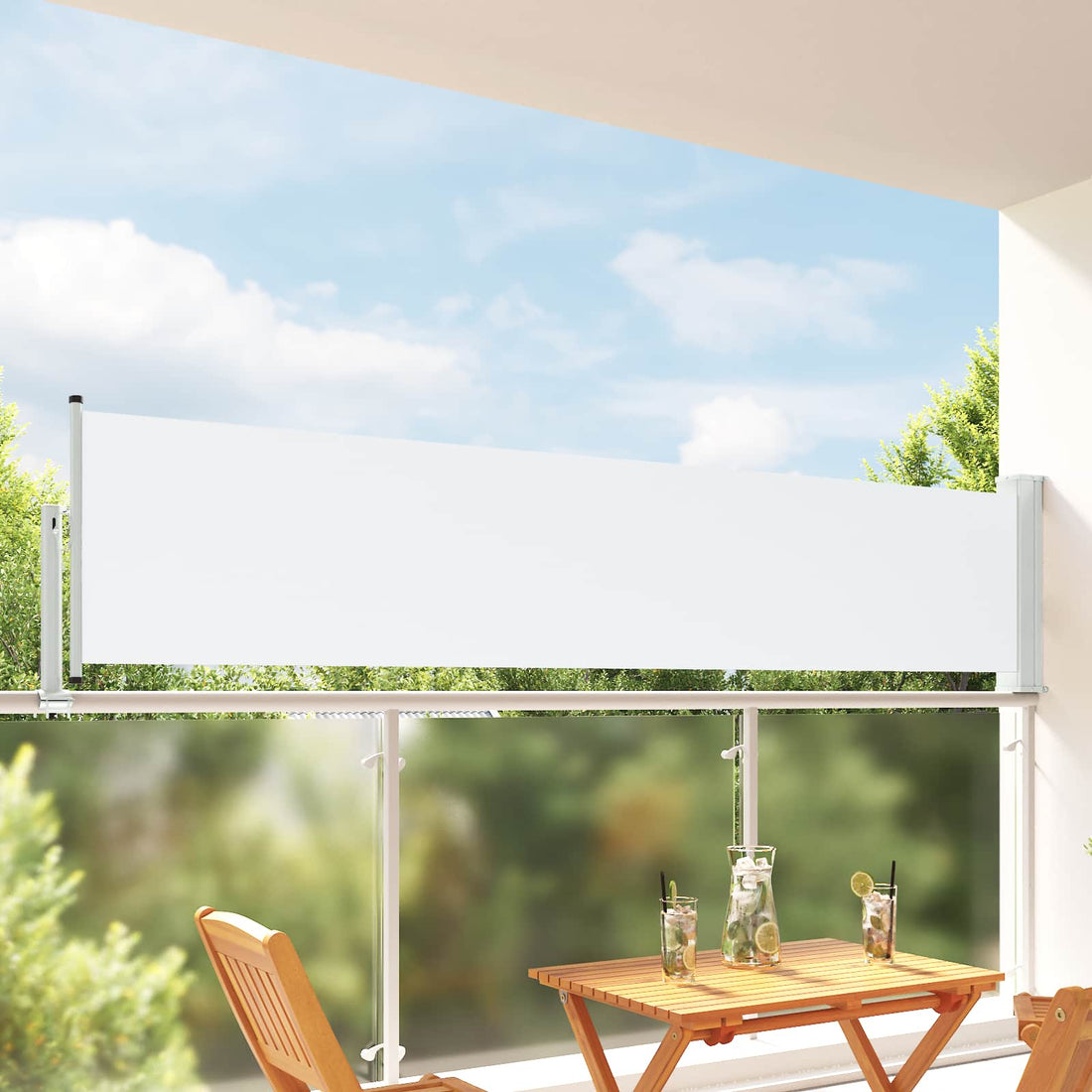 vidaXL Toldo lateral 80 x 300 cm 100% poliéster hierro acero