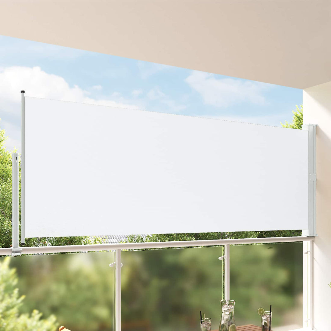 vidaXL Toldo lateral 140 x 300 cm 100% poliéster hierro acero