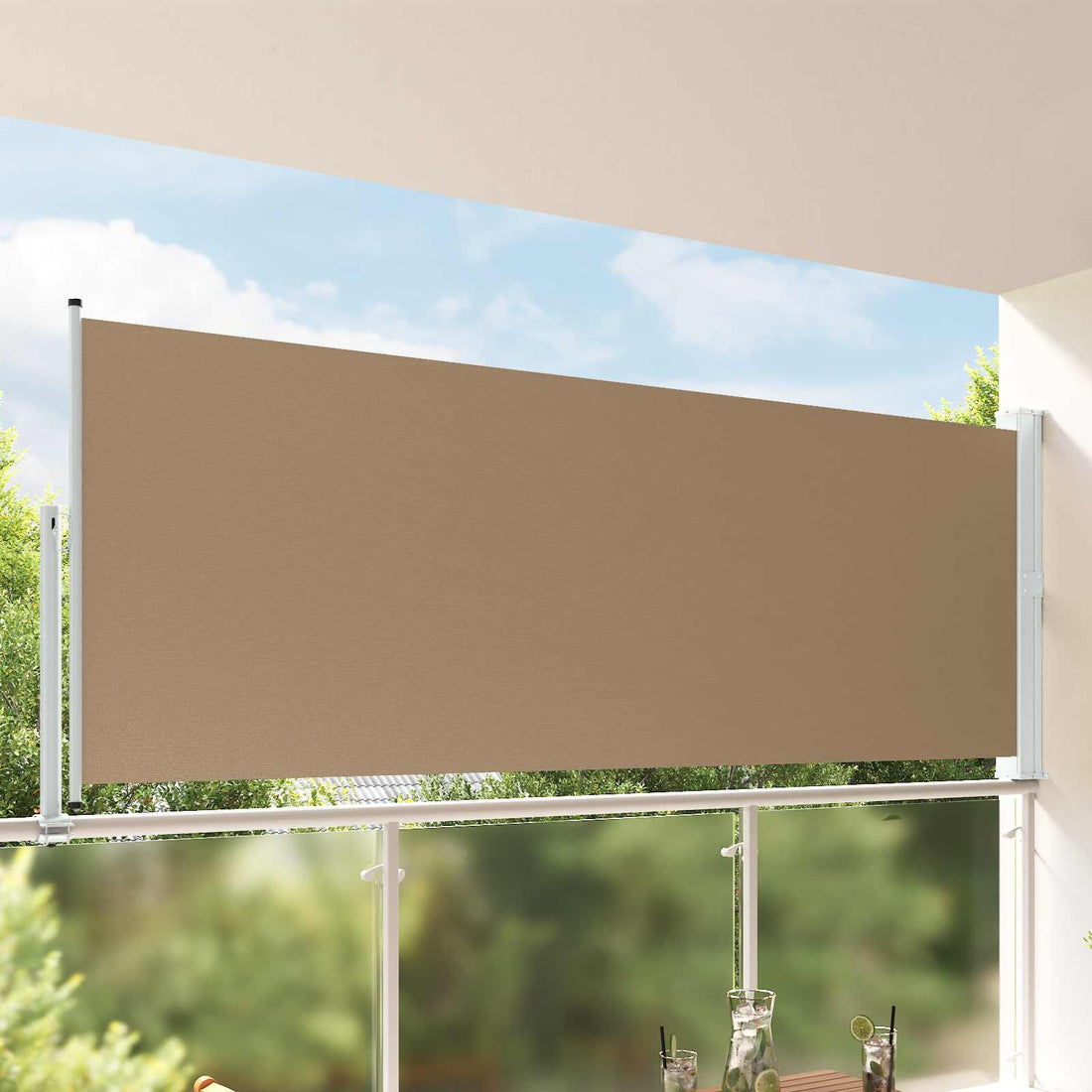 vidaXL Toldo lateral 160 x 300 cm 100% poliéster hierro acero