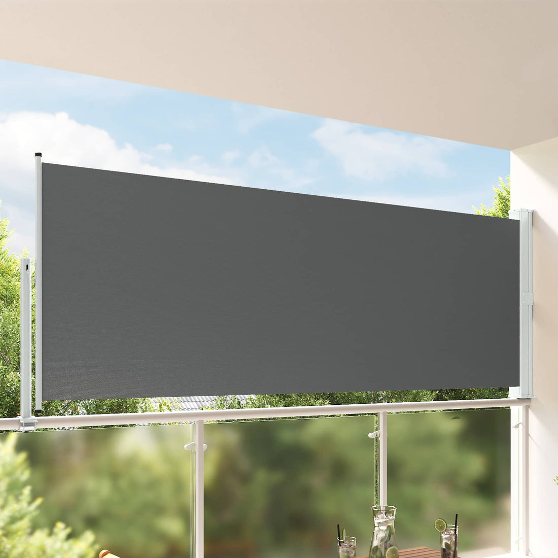 vidaXL Toldo lateral Gris antracita 160 x 300 cm Polyester Rectangular