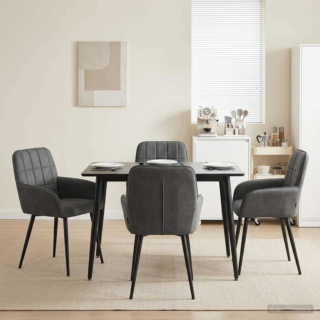 vidaXL Sillas de comedor 4 uds. Terciopelo Gris oscuro