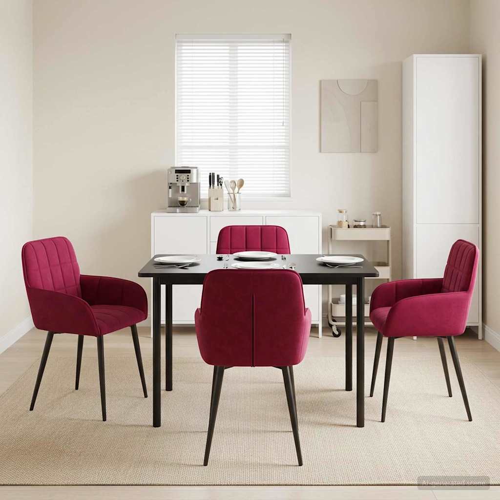 vidaXL Sillas de comedor 4 uds. Terciopelo Rojo vino 56.5 x 50 x 85 cm