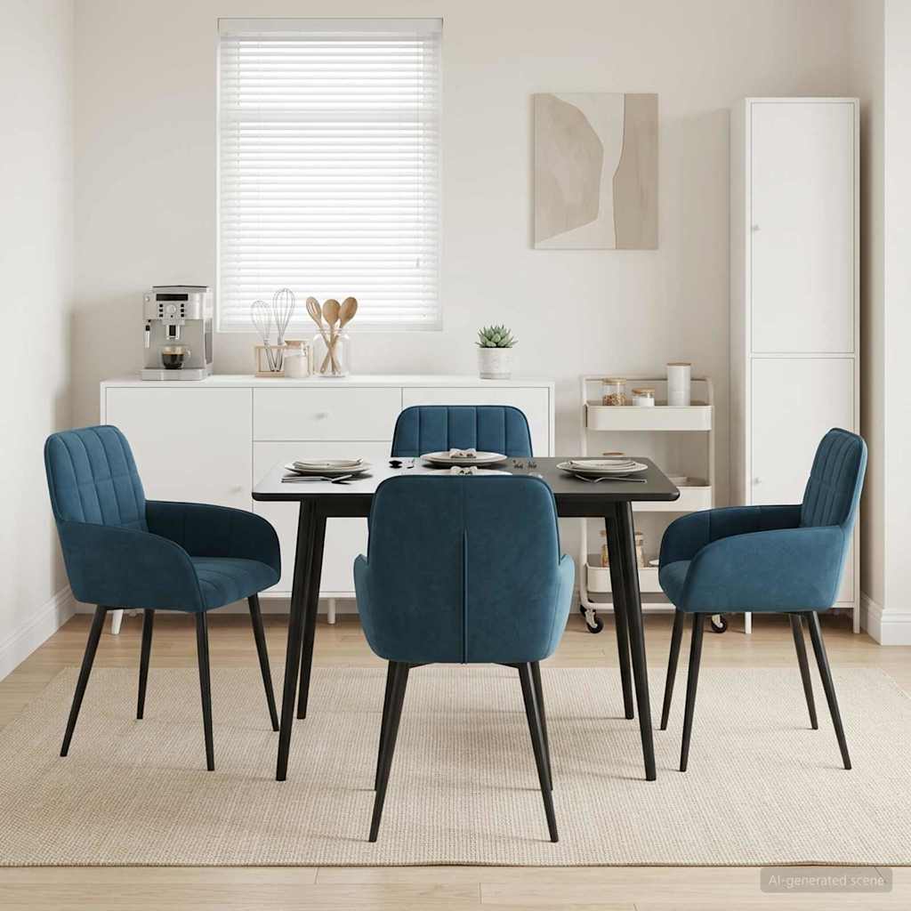 vidaXL Sillas de comedor 4 uds. Terciopelo Azul 56.5 x 50 x 85 cm