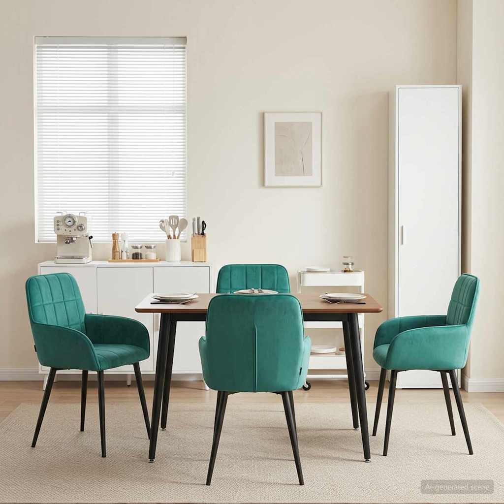 vidaXL Sillas de comedor 4 uds. Terciopelo Tuquesa 56.5 x 50 x 85 cm
