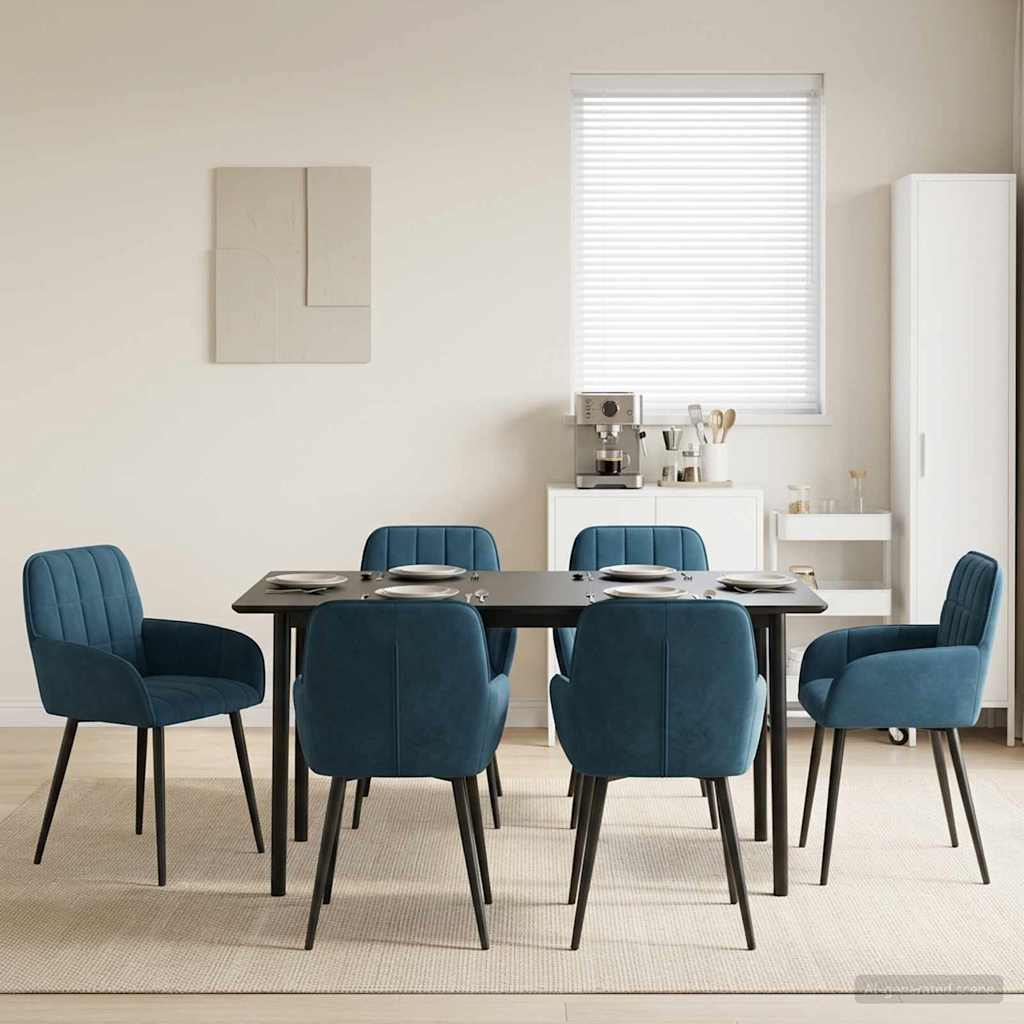 vidaXL Sillas de comedor 6 uds. Terciopelo Azul 56.5 x 50 x 85 cm