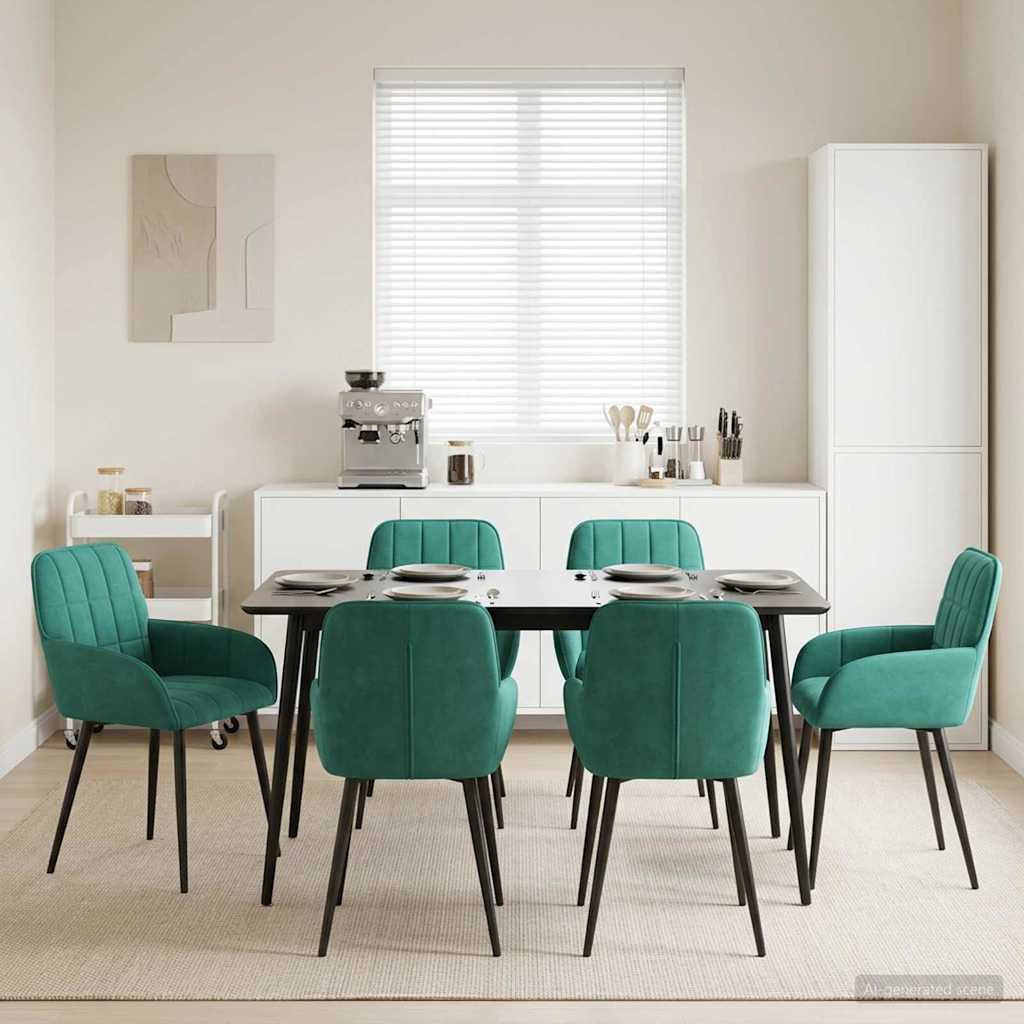 vidaXL Sillas de comedor 6 uds. Terciopelo Tuquesa 56.5 x 50 x 85 cm