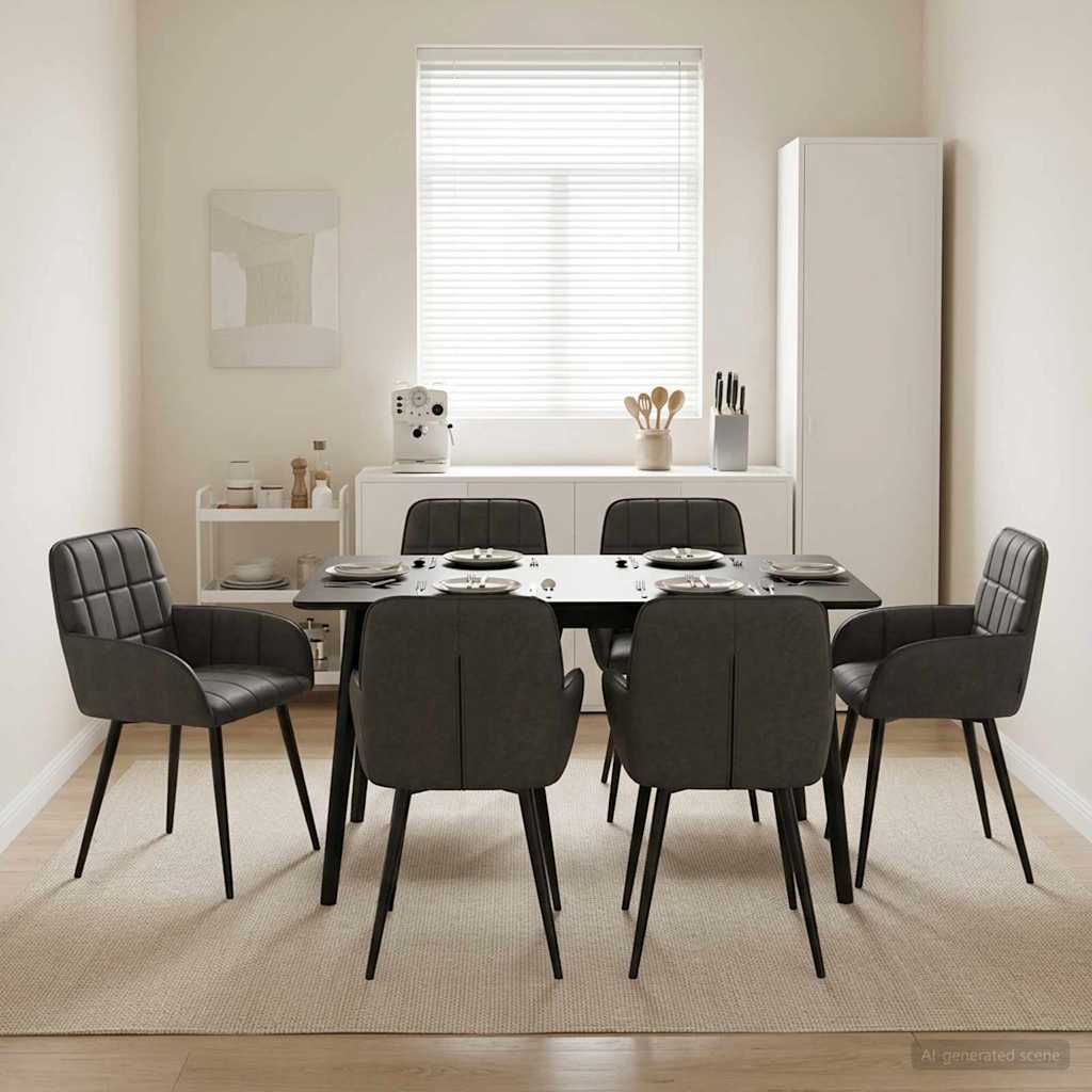 vidaXL Sillas de comedor 6 uds. Cuero sintético Negro