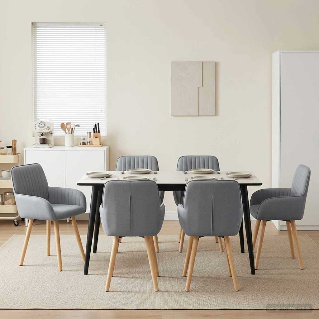 vidaXL Sillas de comedor 6 uds. Tela Gris Claro 56,5 x 50 x 87,5 cm