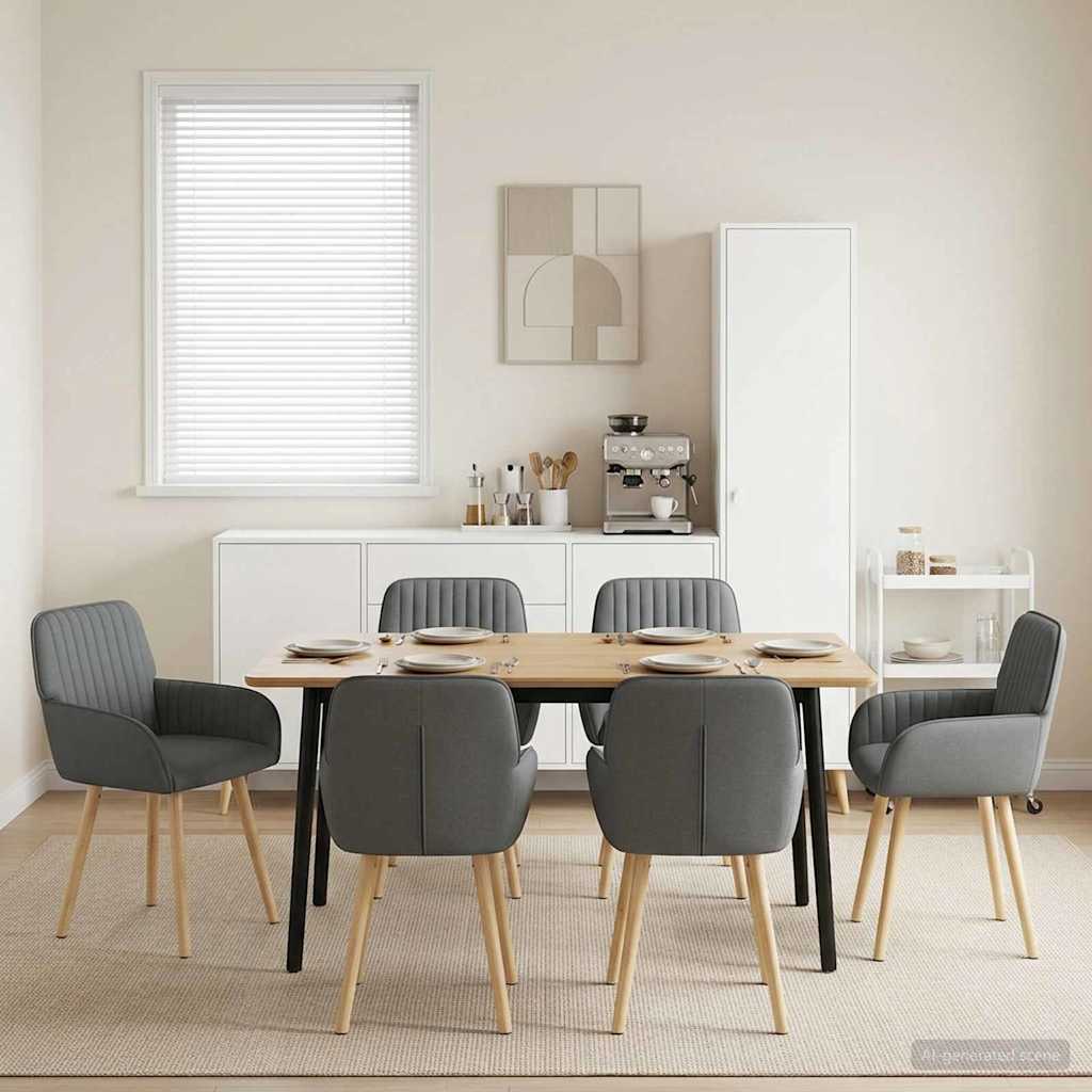 vidaXL Sillas de comedor 6 uds. Tela Gris oscuro 56,5 x 50 x 87,5 cm