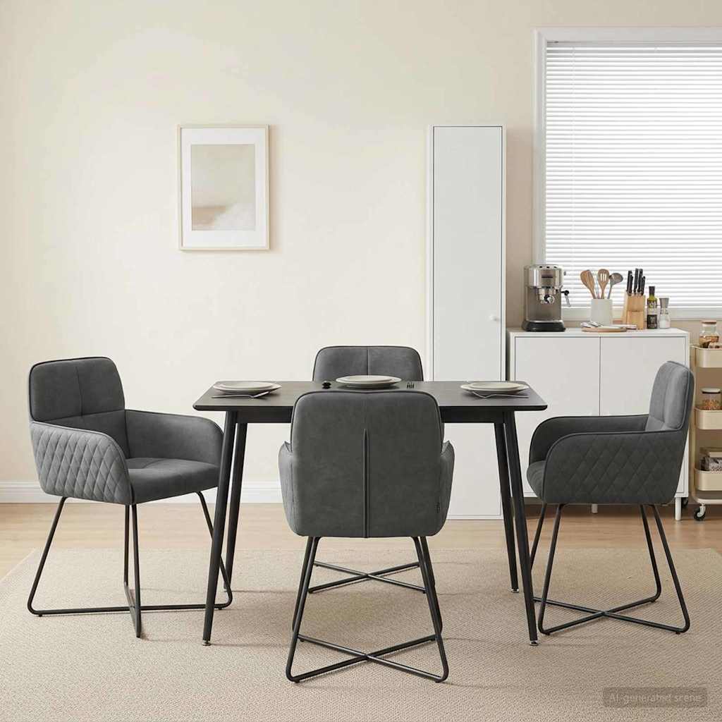 vidaXL Sillas de comedor 4 uds. Terciopelo Gris oscuro