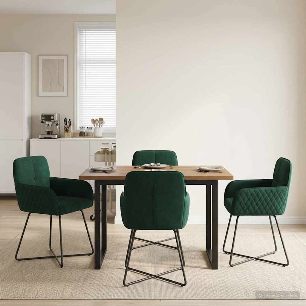 vidaXL Sillas de comedor 4 uds. Terciopelo Verde oscuro