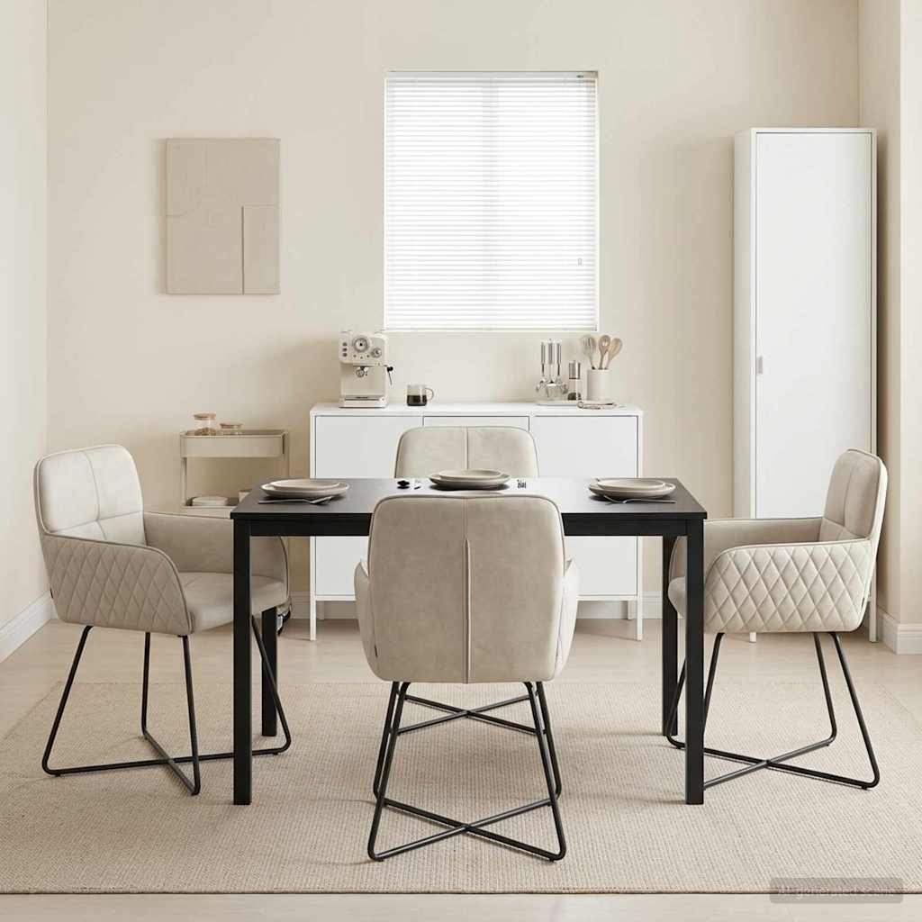 vidaXL Sillas de comedor 4 uds. Terciopelo Crema 59 x 56,5 x 86 cm