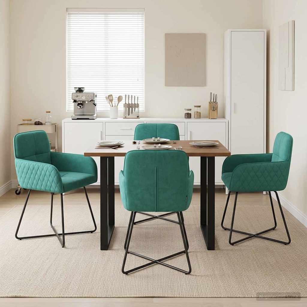 vidaXL Sillas de comedor 4 uds. Terciopelo Tuquesa 59 x 56,5 x 86 cm